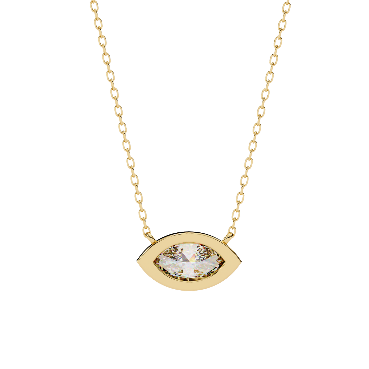 Lab Grown Diamond Pendant Marquise Stone (0.68ct) In 14K Gold Without Chain