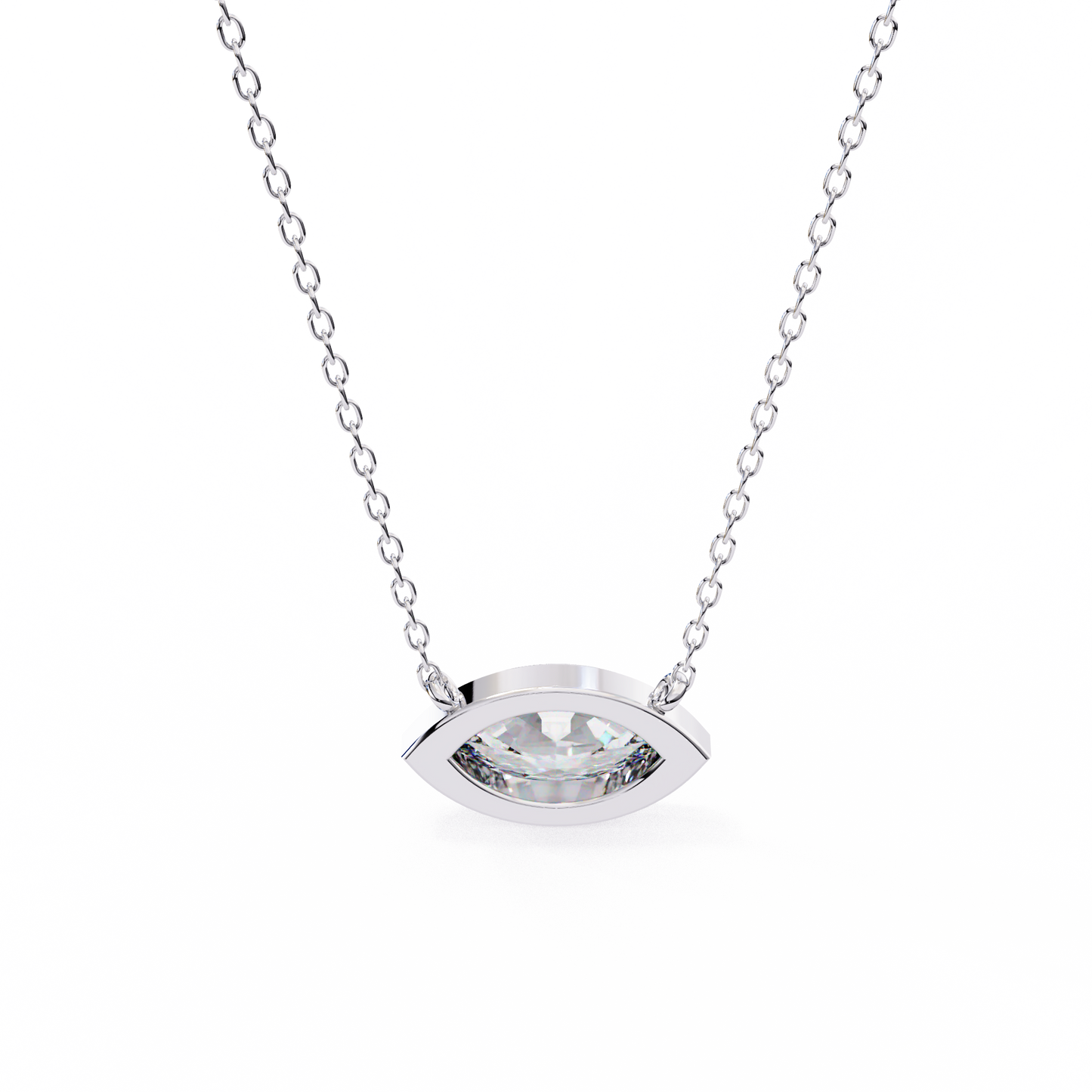 Lab Grown Diamond Pendant Marquise Stone (0.68ct) In 14K Gold Without Chain