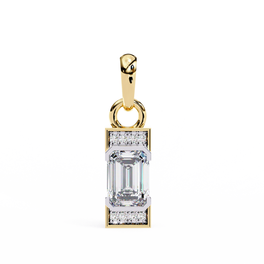 LGD Solitaire Pendant Emerald Stone (1.05ct) In 14K Gold Without Chain