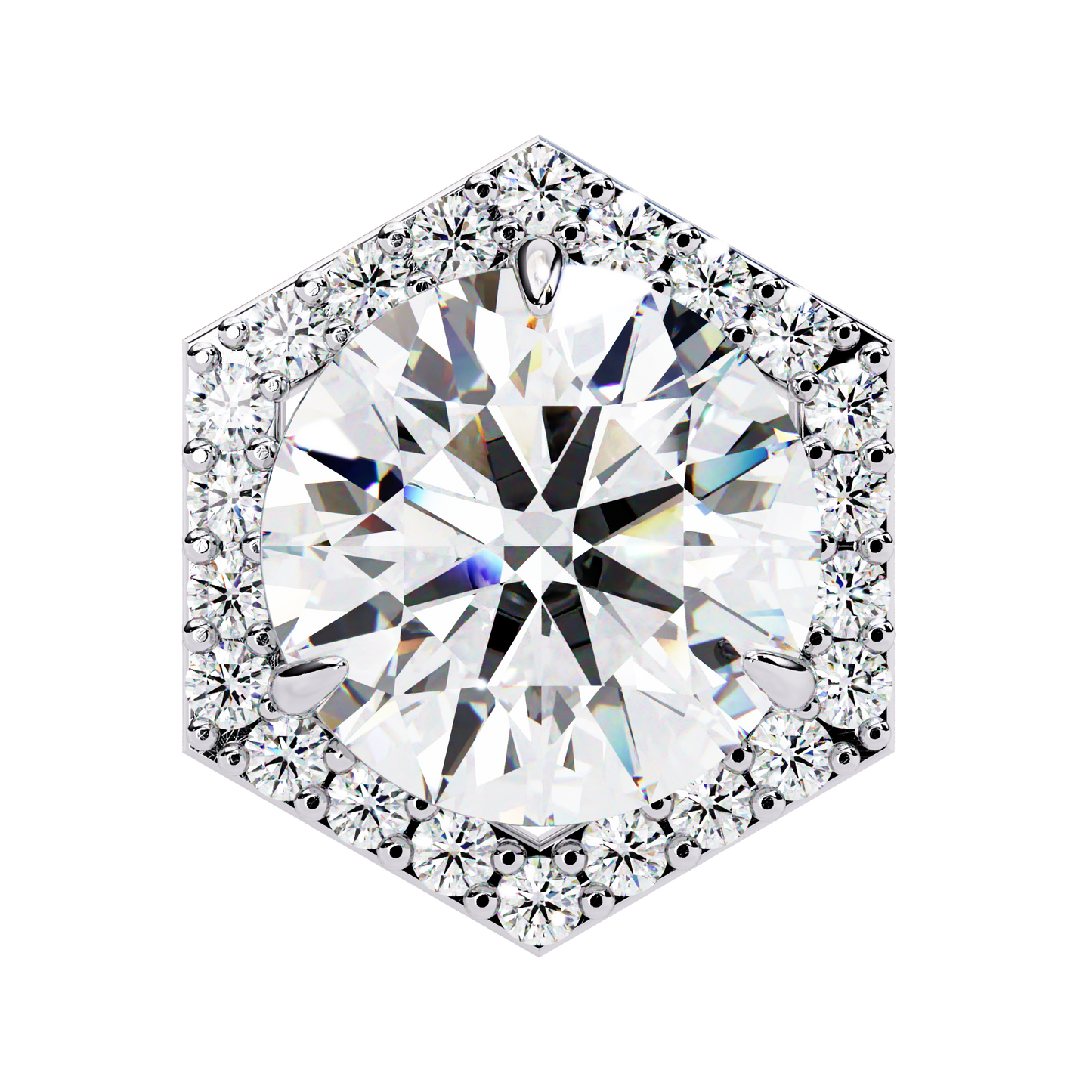 LGD Ear Studs Round  Stone (2.10ct Pair) In 14K Gold