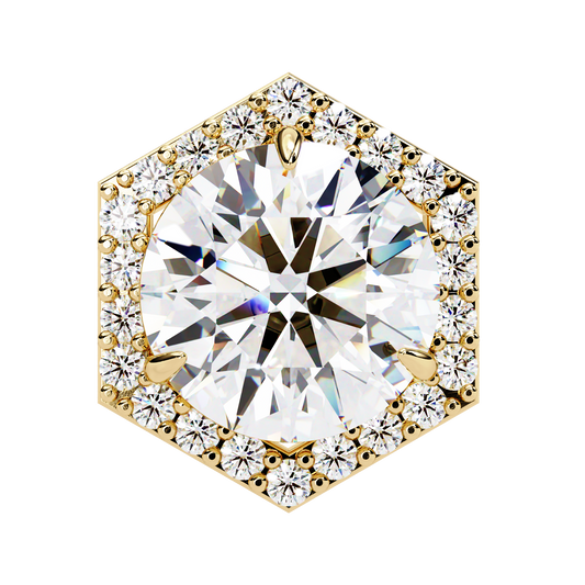 Lab Grown Diamond Ear Studs Round Stone (2.10ct Pair) In 14K Gold