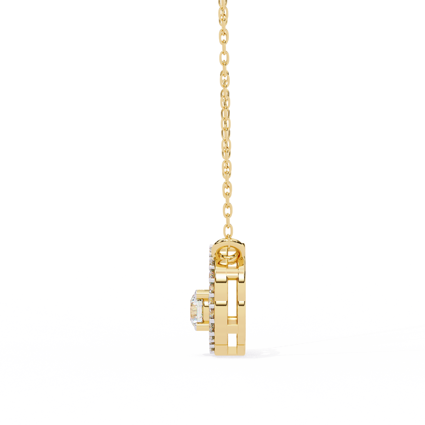 LGD Pendant Round Stone (0.31ct ) In 14K Gold Without Chain