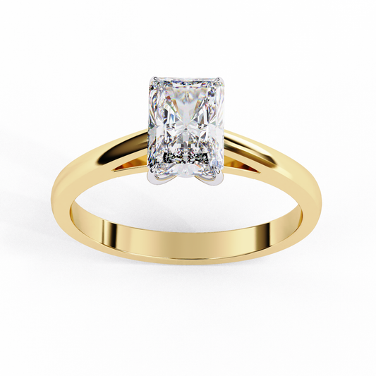 Lab Grown Diamond Solitaire Ring Radiant Stone (1.21ct) In 14K Gold