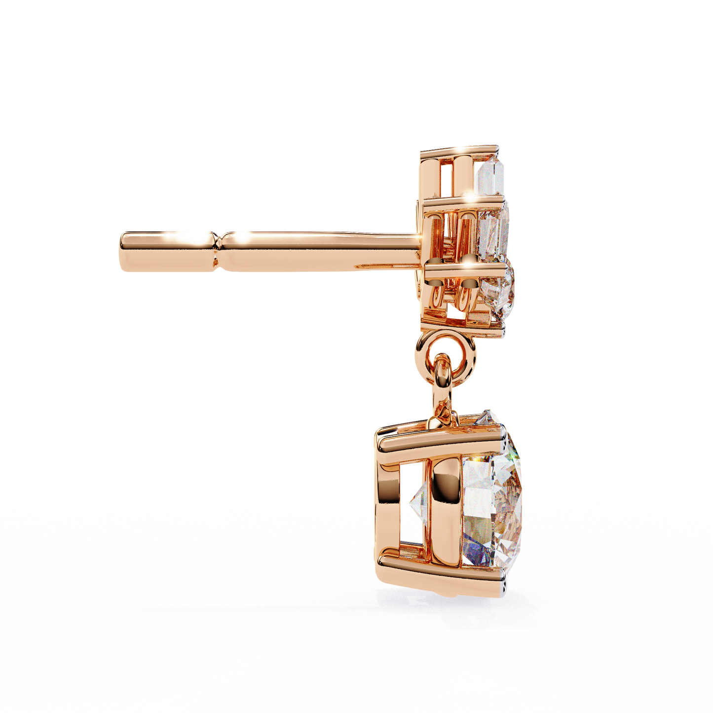 LGD  Ear Studs  Round Stone (0.34ct Pair) In 14K Gold    #LGD-RD-SE042