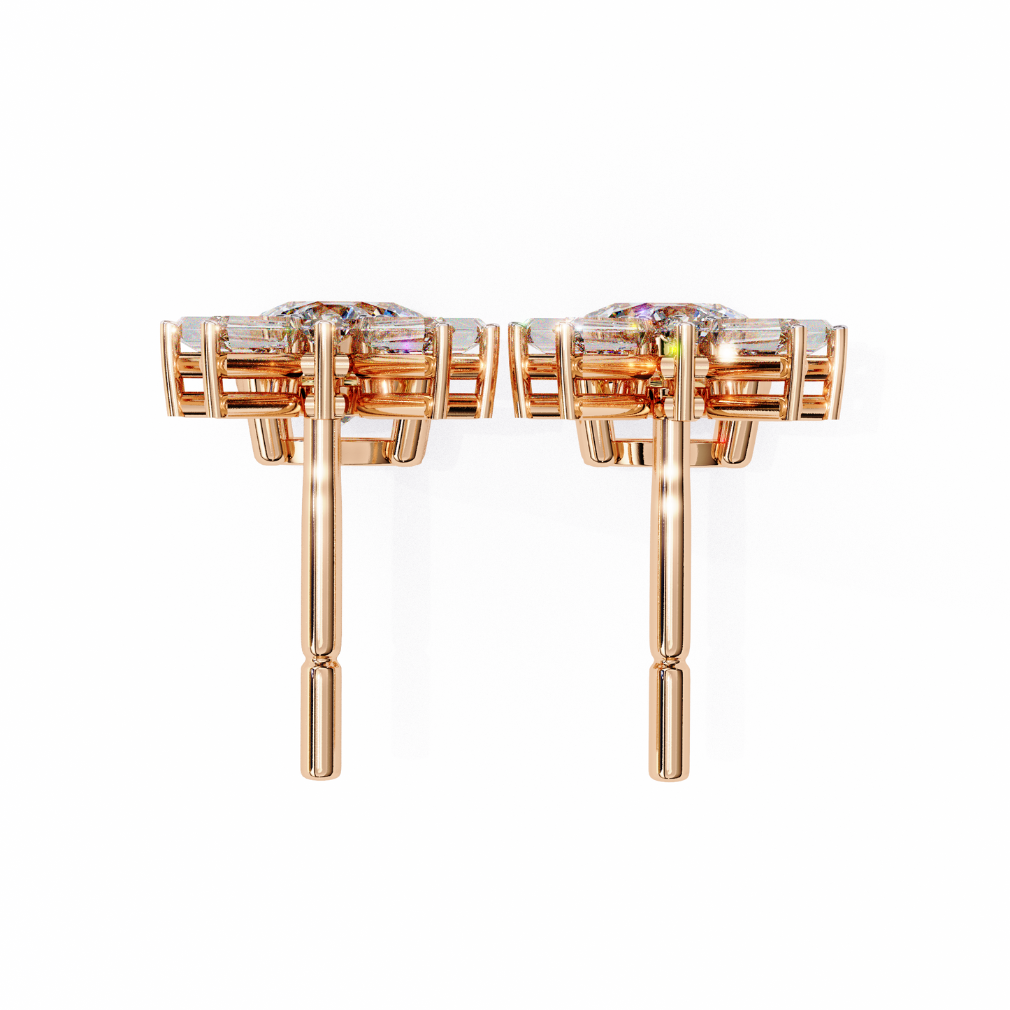 LGD  Ear Studs  Round Stone (0.34ct Pair) In 14K Gold    #LGD-RD-SE042