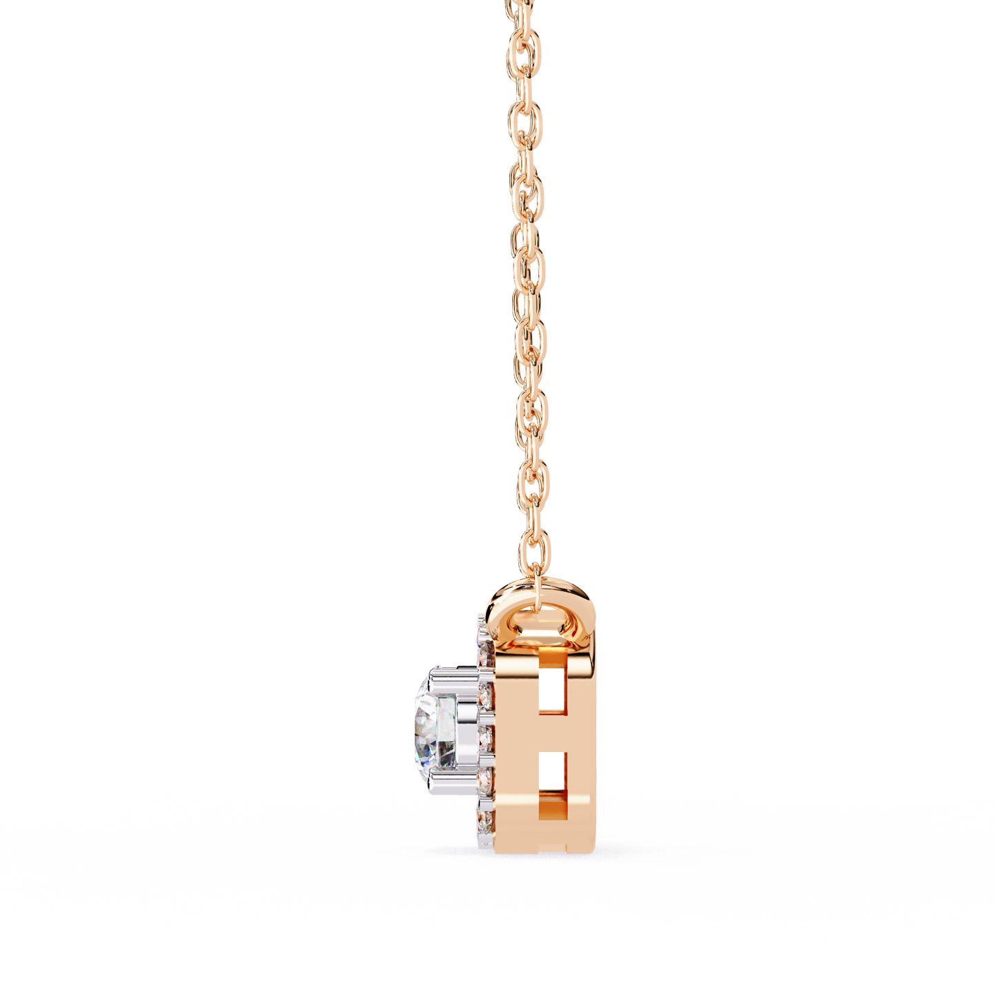 LGD Pendant Round  Stone (0.3ct ) In 14K Gold Without Chain