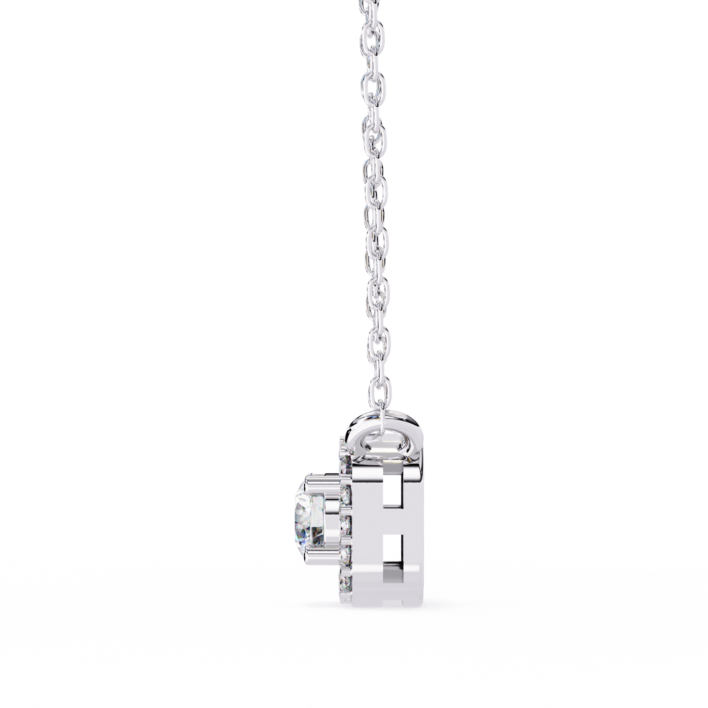 LGD Pendant Round  Stone (0.3ct ) In 14K Gold Without Chain