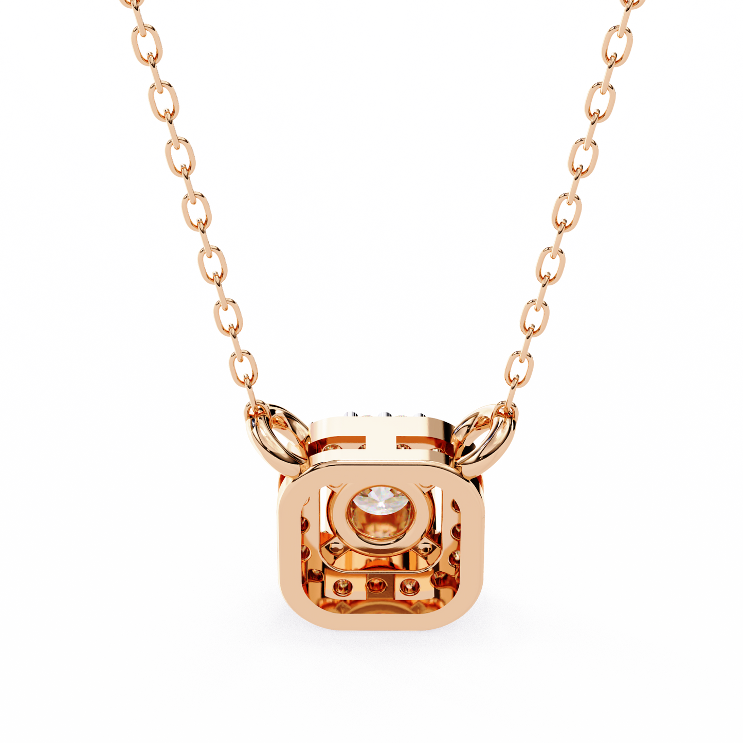 LGD Pendant Round  Stone (0.3ct ) In 14K Gold Without Chain