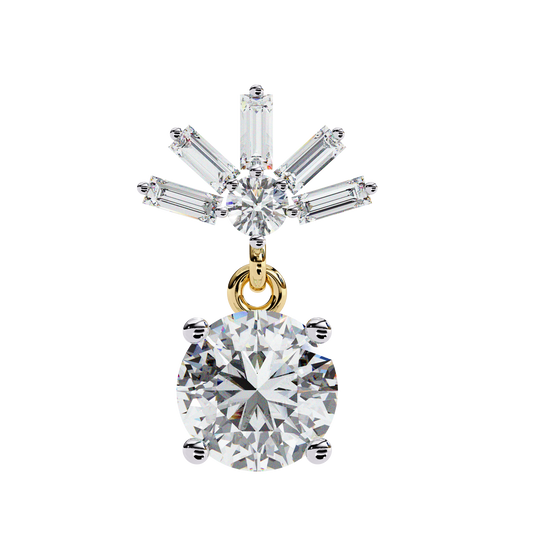 LGD  Ear Studs  Round Stone (0.34ct Pair) In 14K Gold    #LGD-RD-SE042