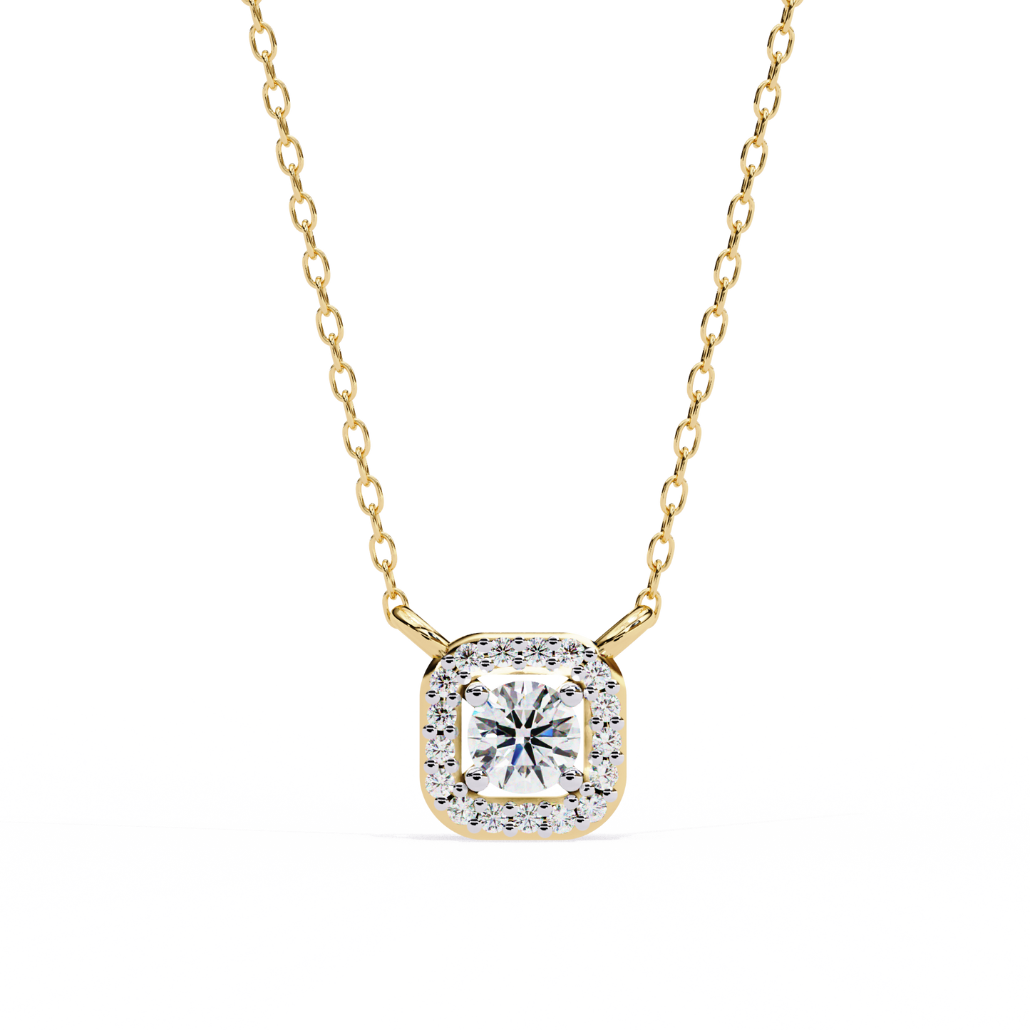 LGD Pendant Round  Stone (0.3ct ) In 14K Gold Without Chain