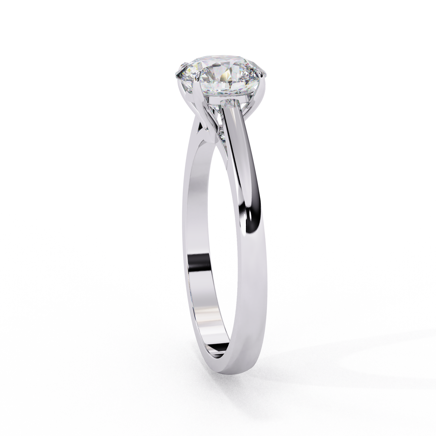 LGD Solitaire Ring Round Stone (1.3ct) In 14K Gold