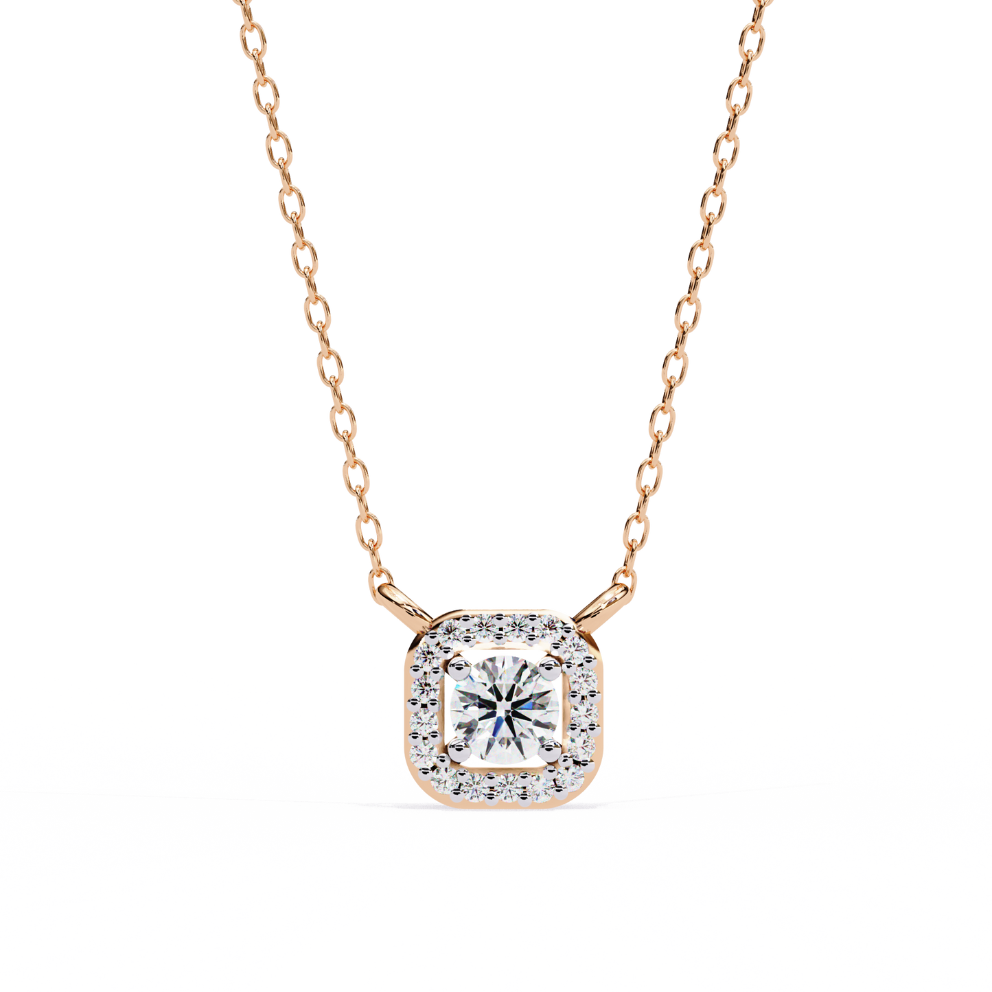 LGD Pendant Round  Stone (0.3ct ) In 14K Gold Without Chain
