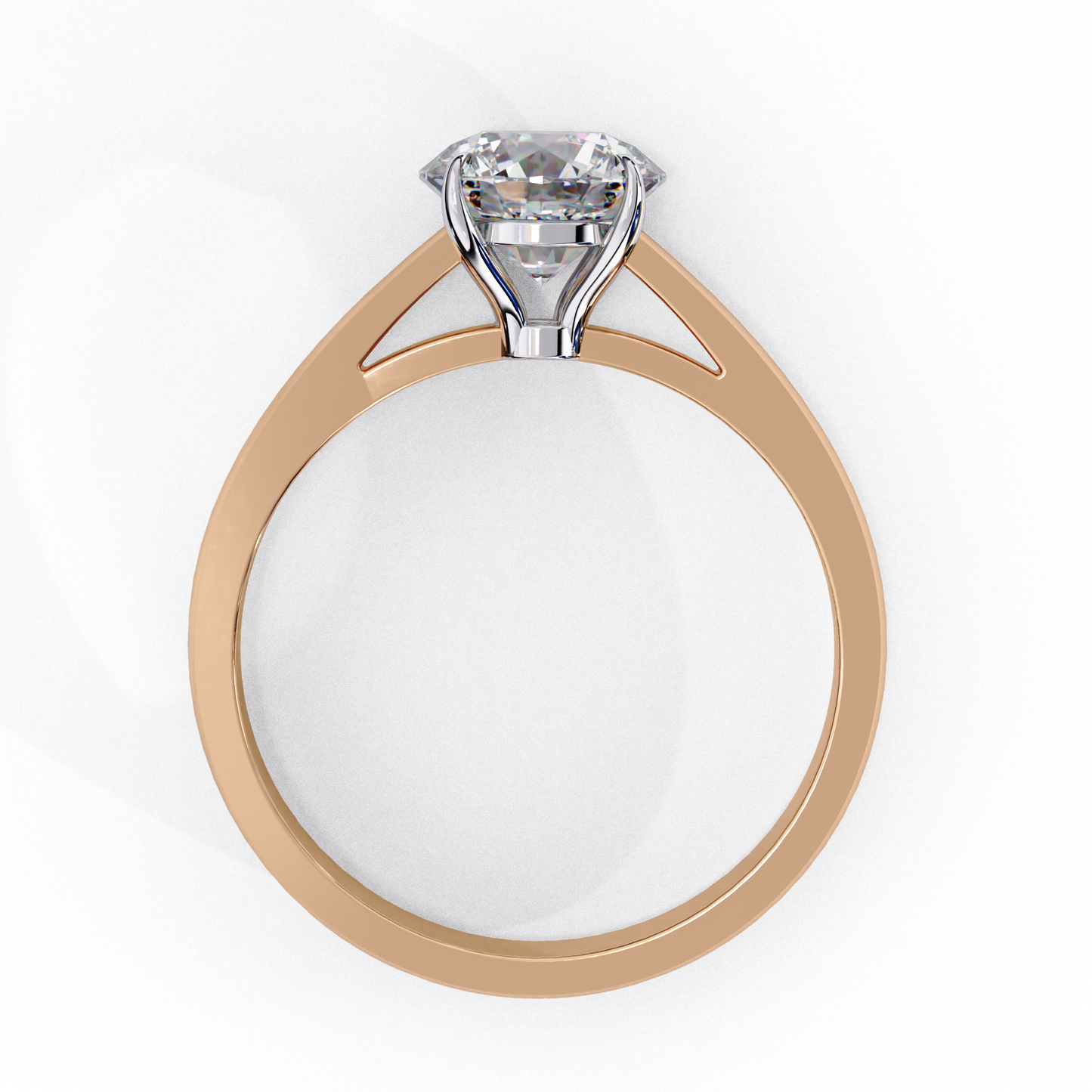 LGD Solitaire Ring Round Stone (1.3ct) In 14K Gold
