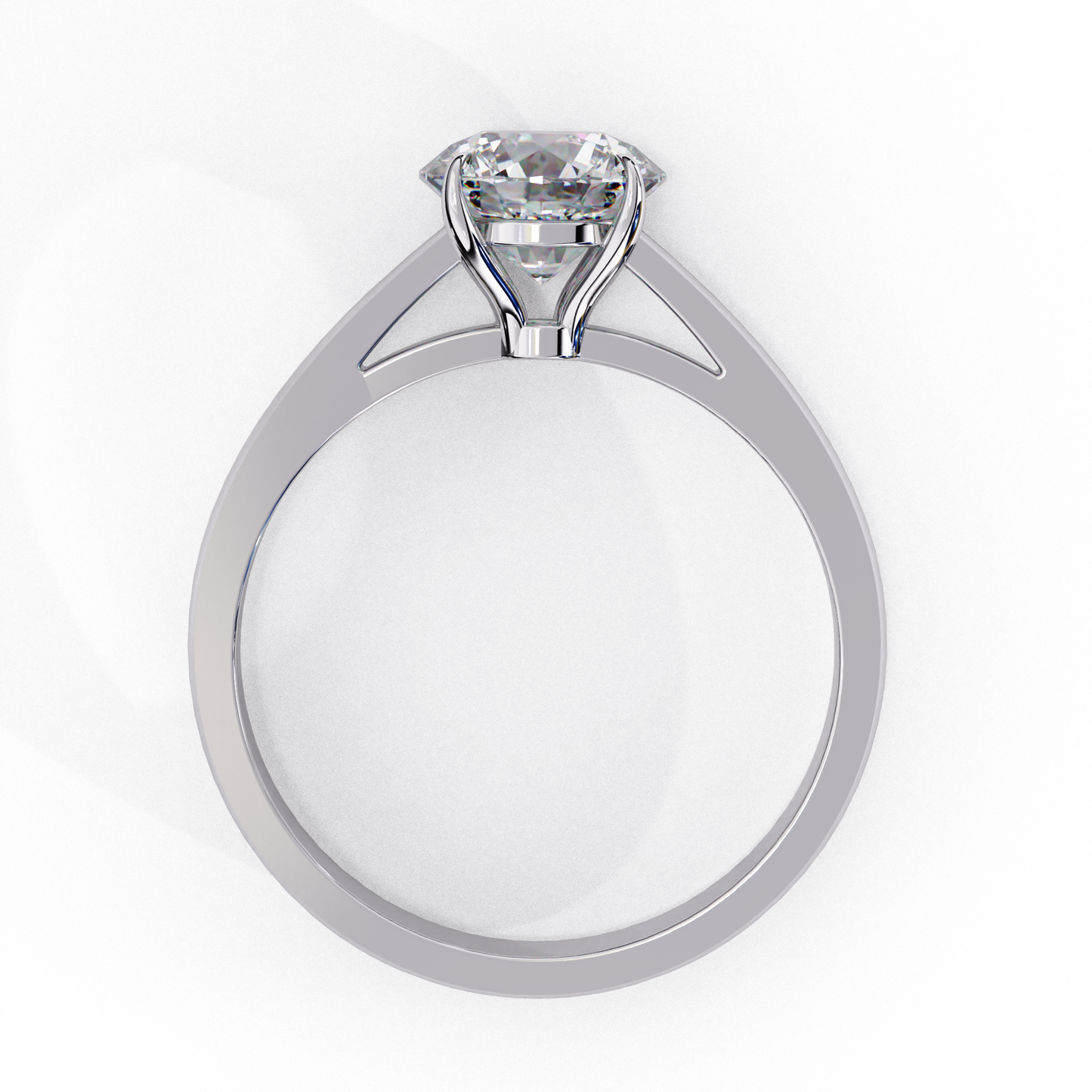 LGD Solitaire Ring Round Stone (1.3ct) In 14K Gold