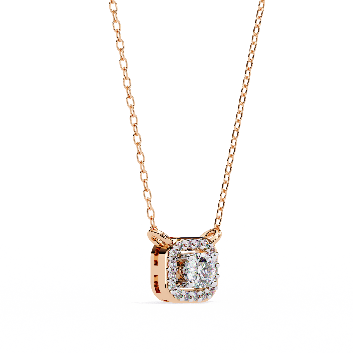 LGD Pendant Round  Stone (0.3ct ) In 14K Gold Without Chain