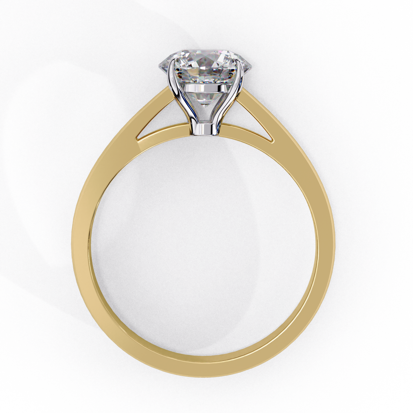 LGD Solitaire Ring Round Stone (1.3ct) In 14K Gold