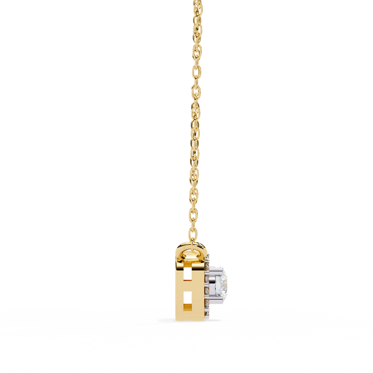 LGD Pendant Round  Stone (0.3ct ) In 14K Gold Without Chain