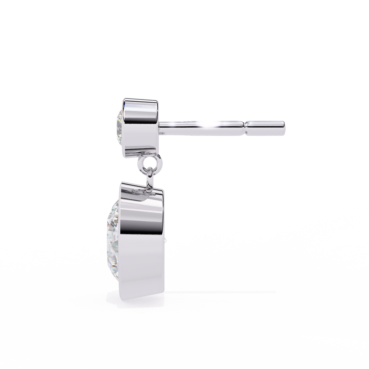 LGD Ear Studs Round  Stone (1.82ct Pair) In 14K Gold