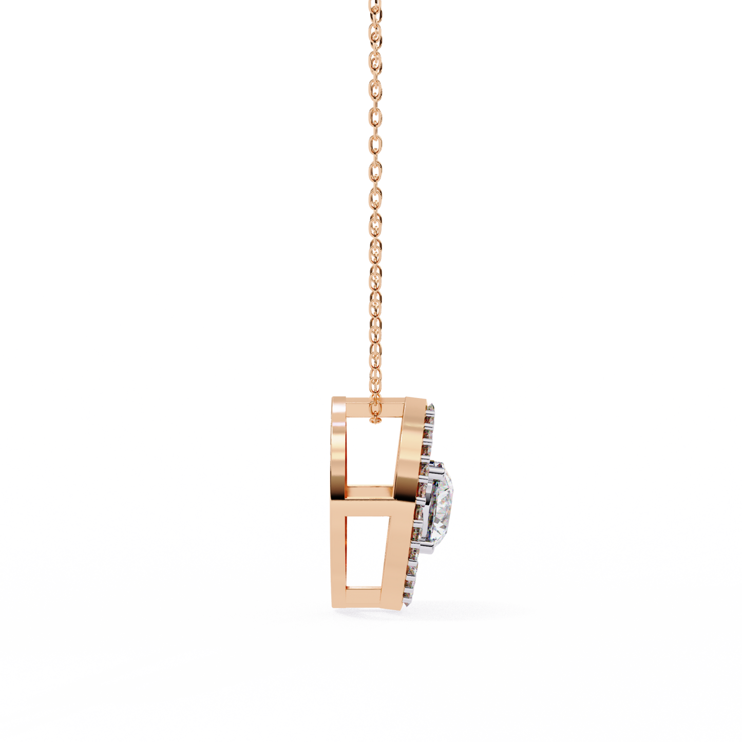 LGD Pendant Round Stone (0.56ct ) In 14K Gold Without Chain