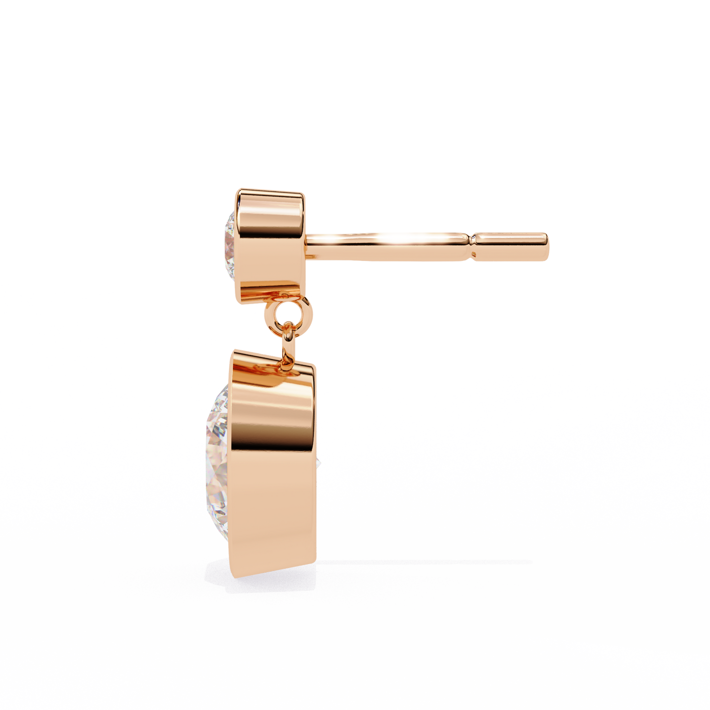 LGD Ear Studs Round  Stone (1.82ct Pair) In 14K Gold