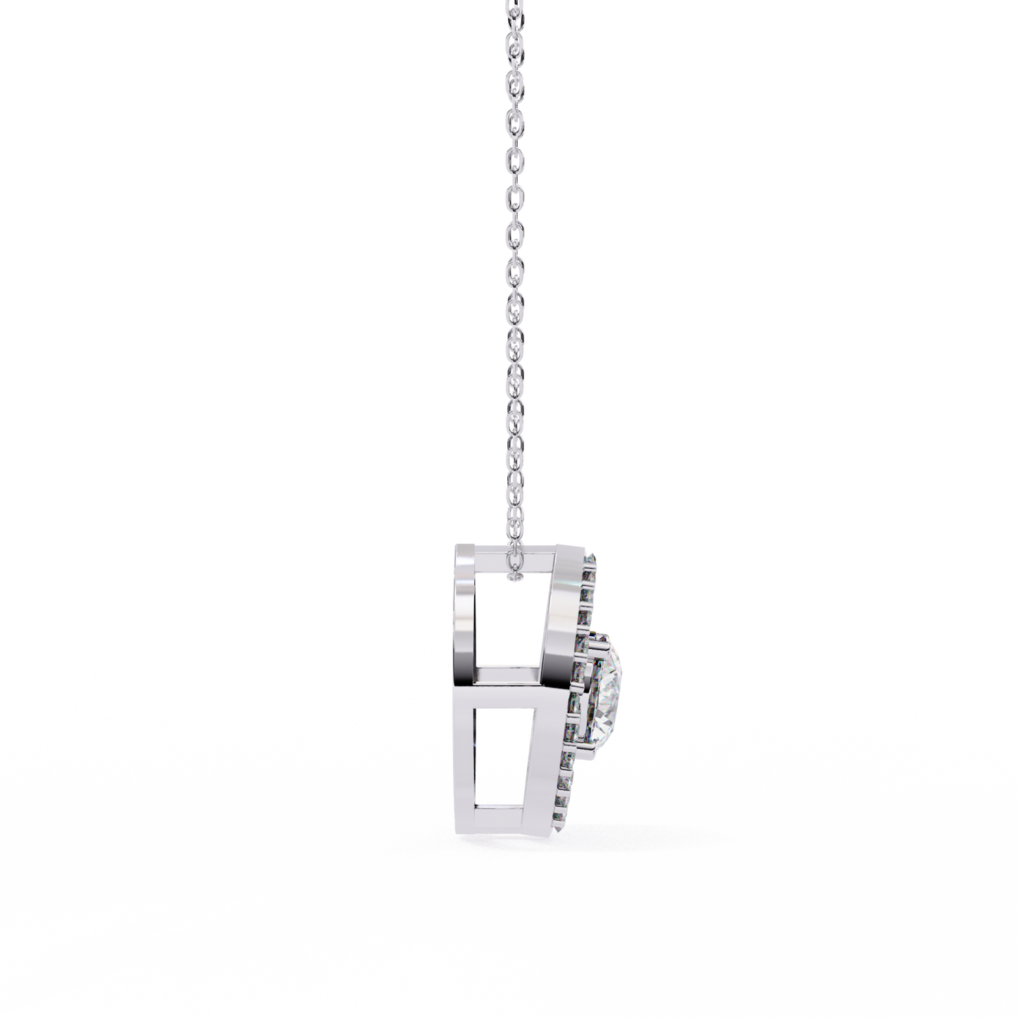 LGD Pendant Round Stone (0.56ct ) In 14K Gold Without Chain