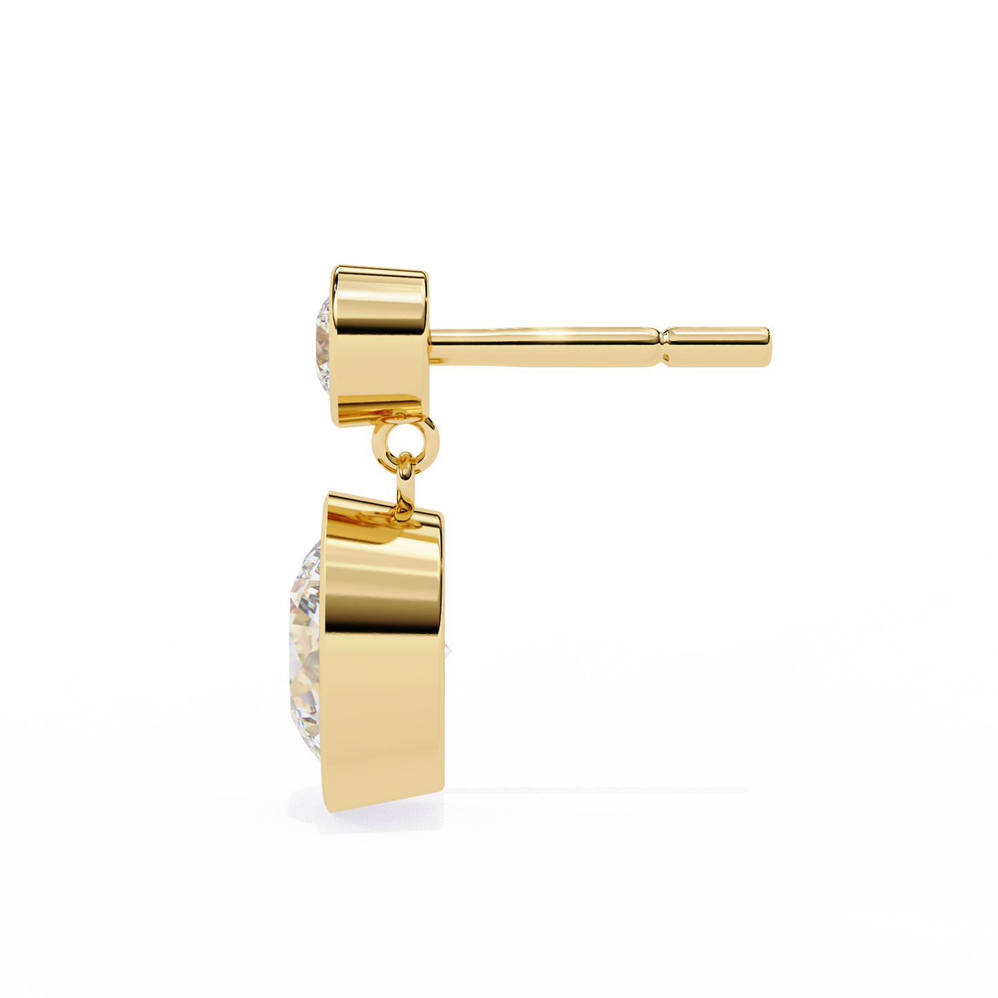 LGD Ear Studs Round  Stone (1.82ct Pair) In 14K Gold