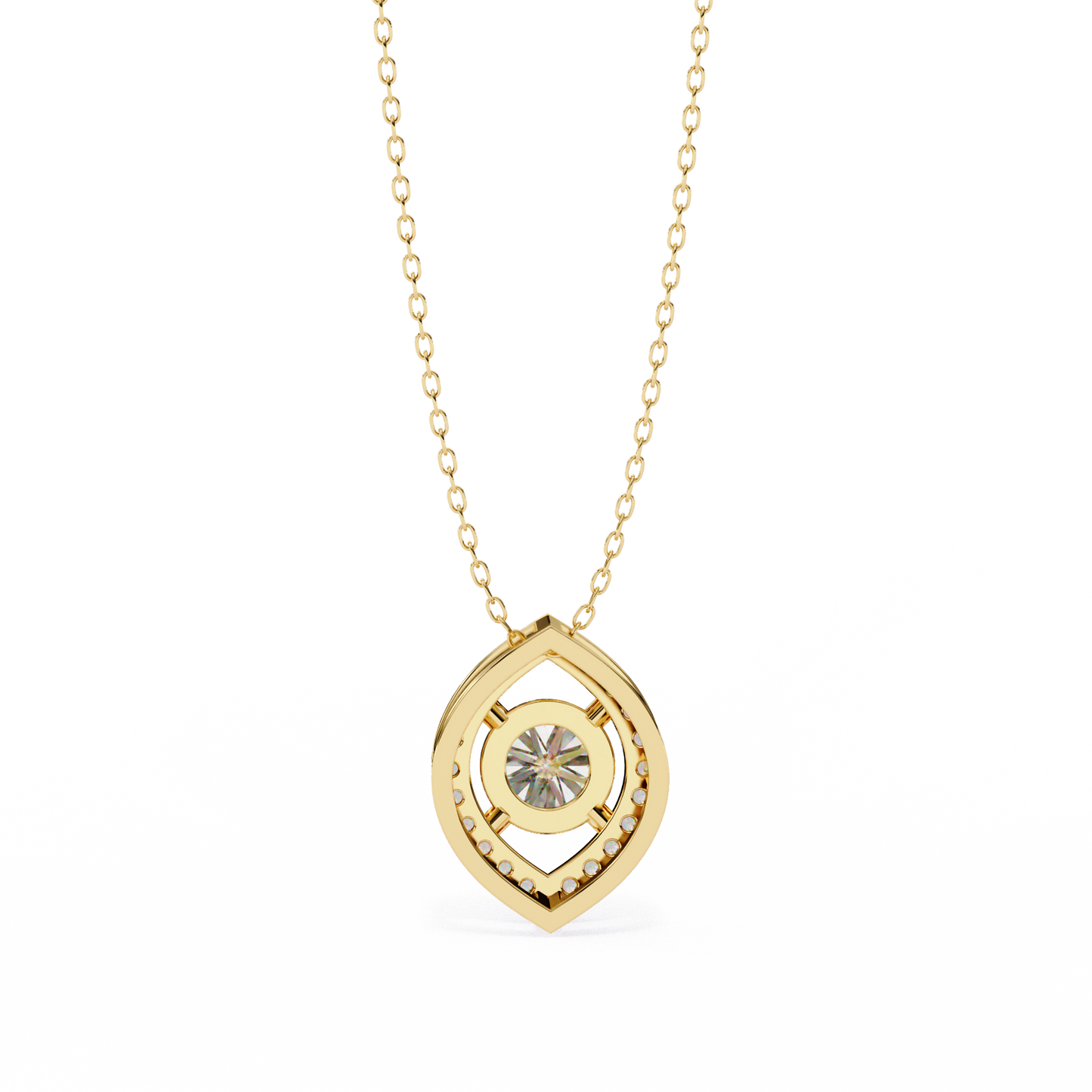 LGD Pendant Round Stone (0.56ct ) In 14K Gold Without Chain