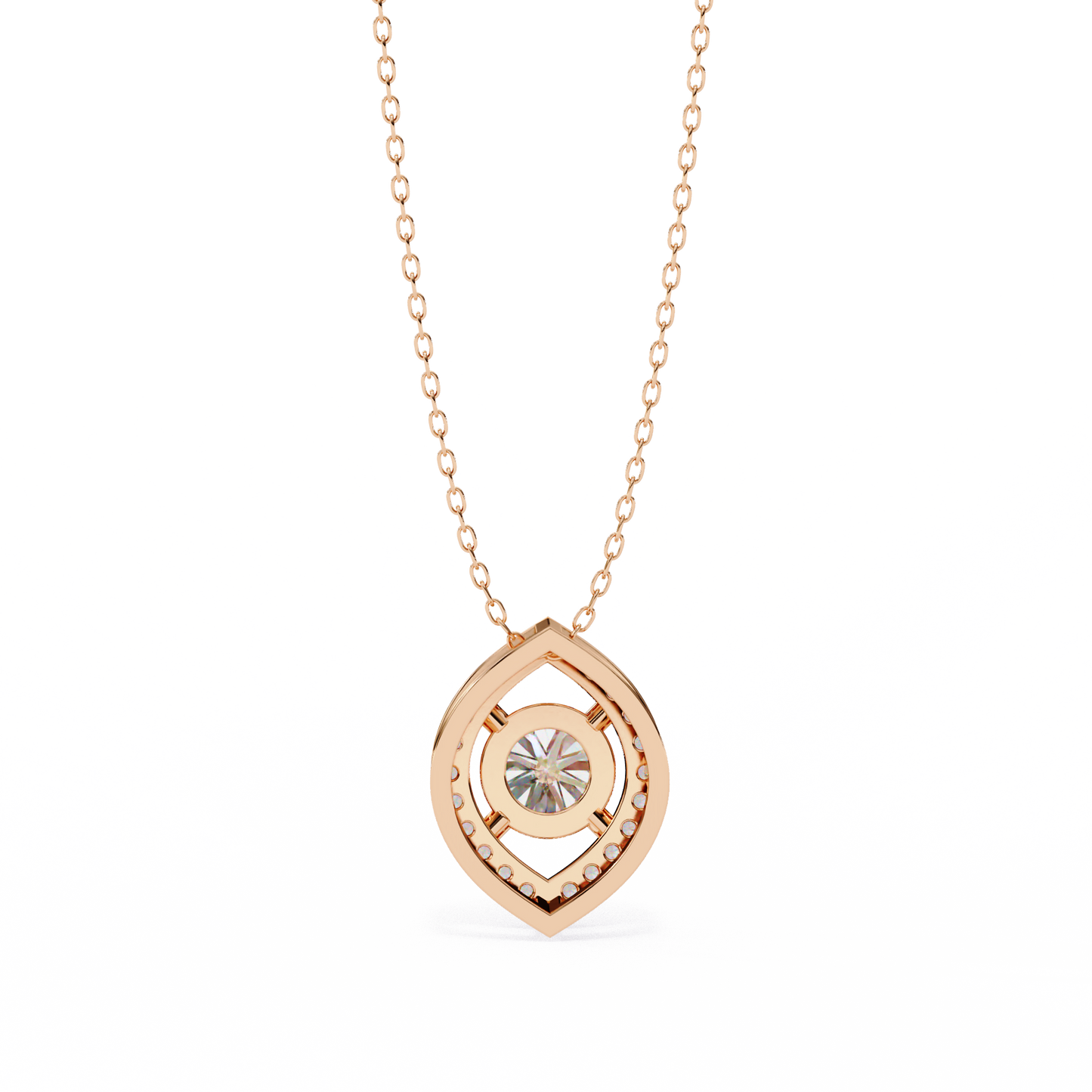 LGD Pendant Round Stone (0.56ct ) In 14K Gold Without Chain