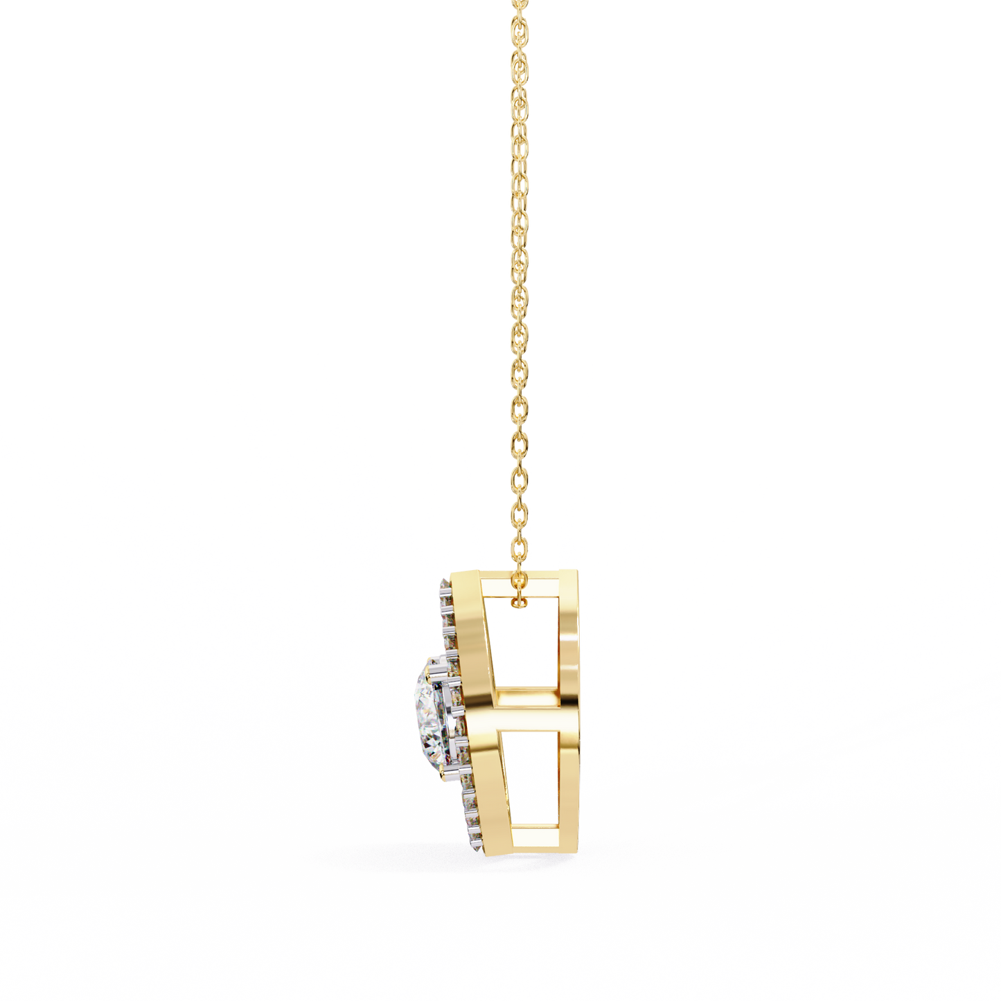 LGD Pendant Round Stone (0.56ct ) In 14K Gold Without Chain