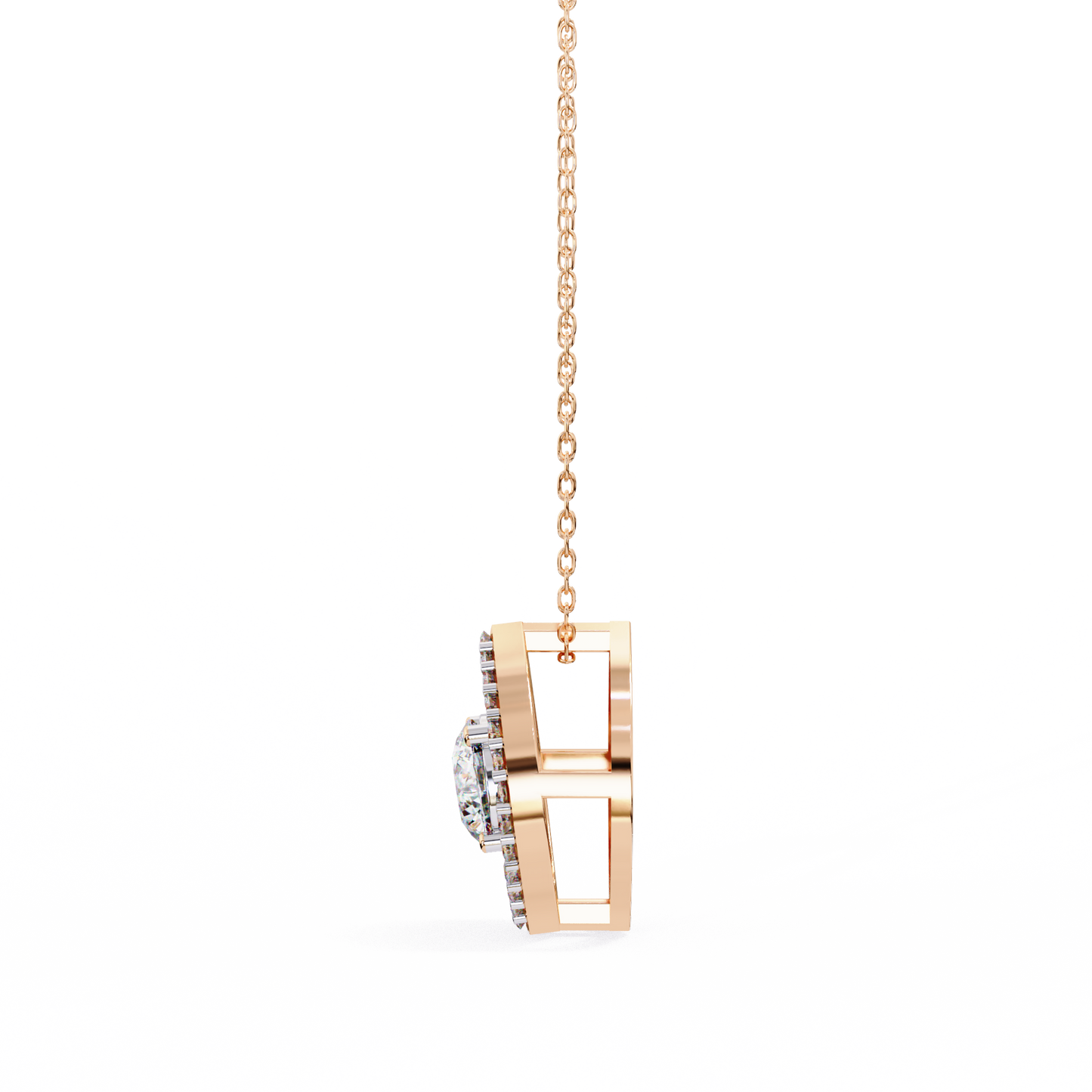 LGD Pendant Round Stone (0.56ct ) In 14K Gold Without Chain