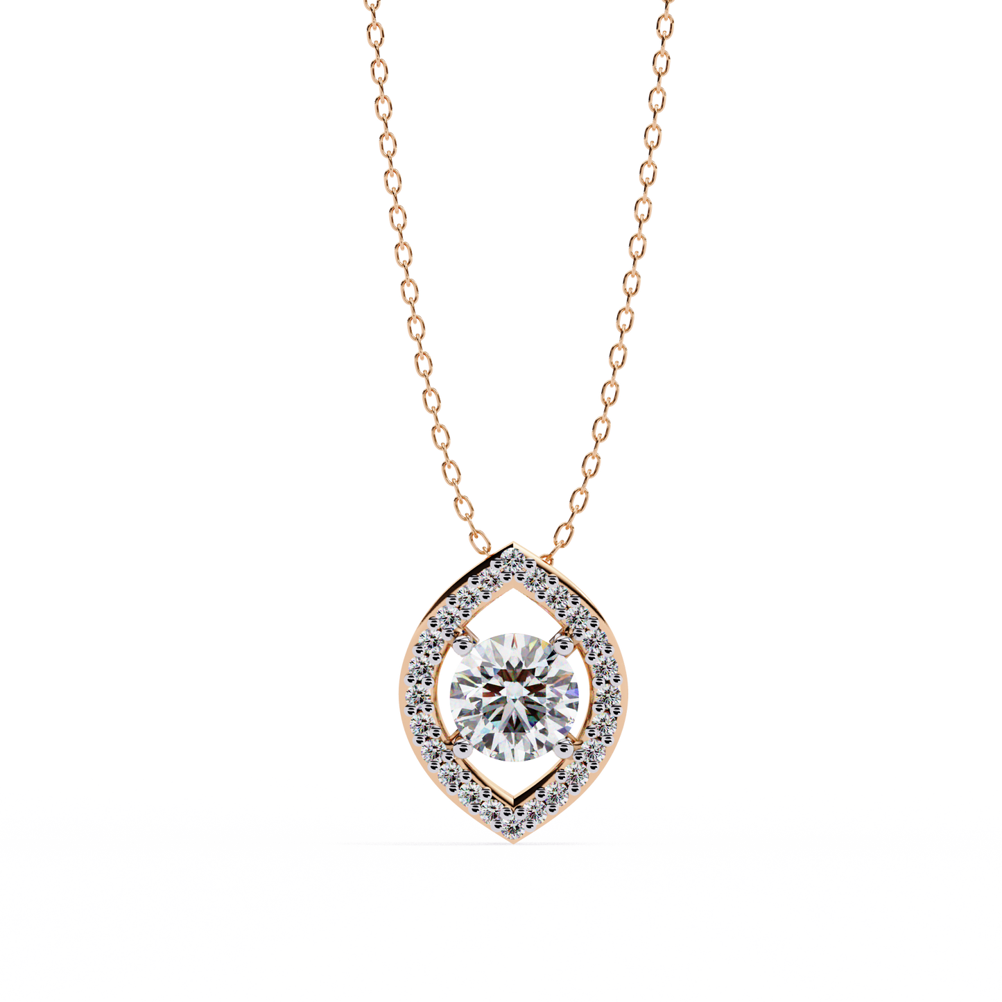 LGD Pendant Round Stone (0.56ct ) In 14K Gold Without Chain