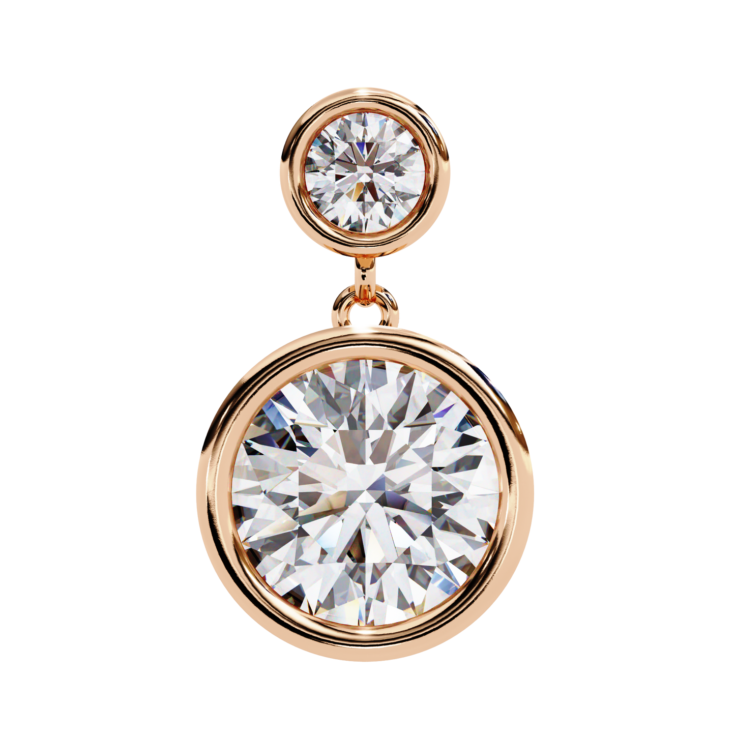 LGD Ear Studs Round  Stone (1.82ct Pair) In 14K Gold