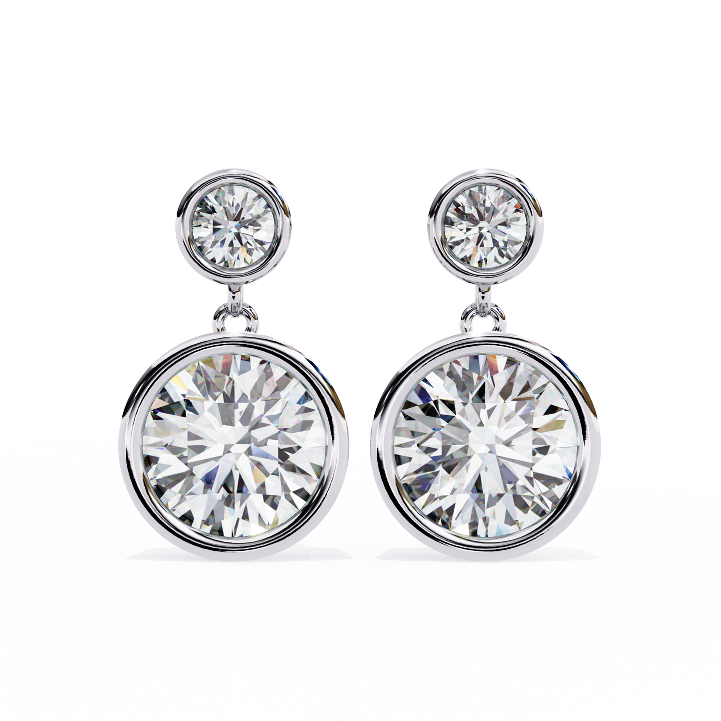 LGD Ear Studs Round  Stone (1.82ct Pair) In 14K Gold