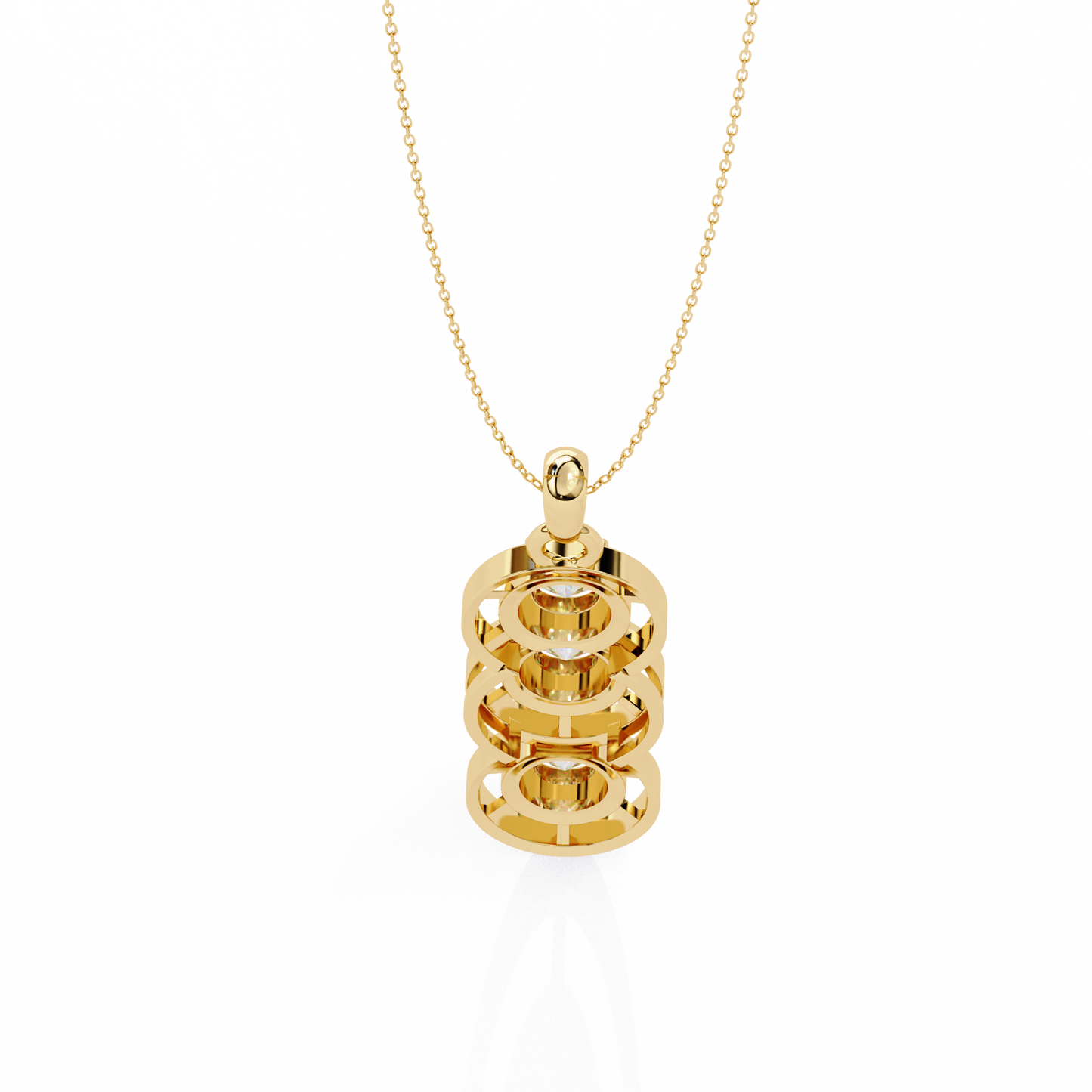 LGD Pendant Round Stone (1.23ct) In 14K Gold Without Chain