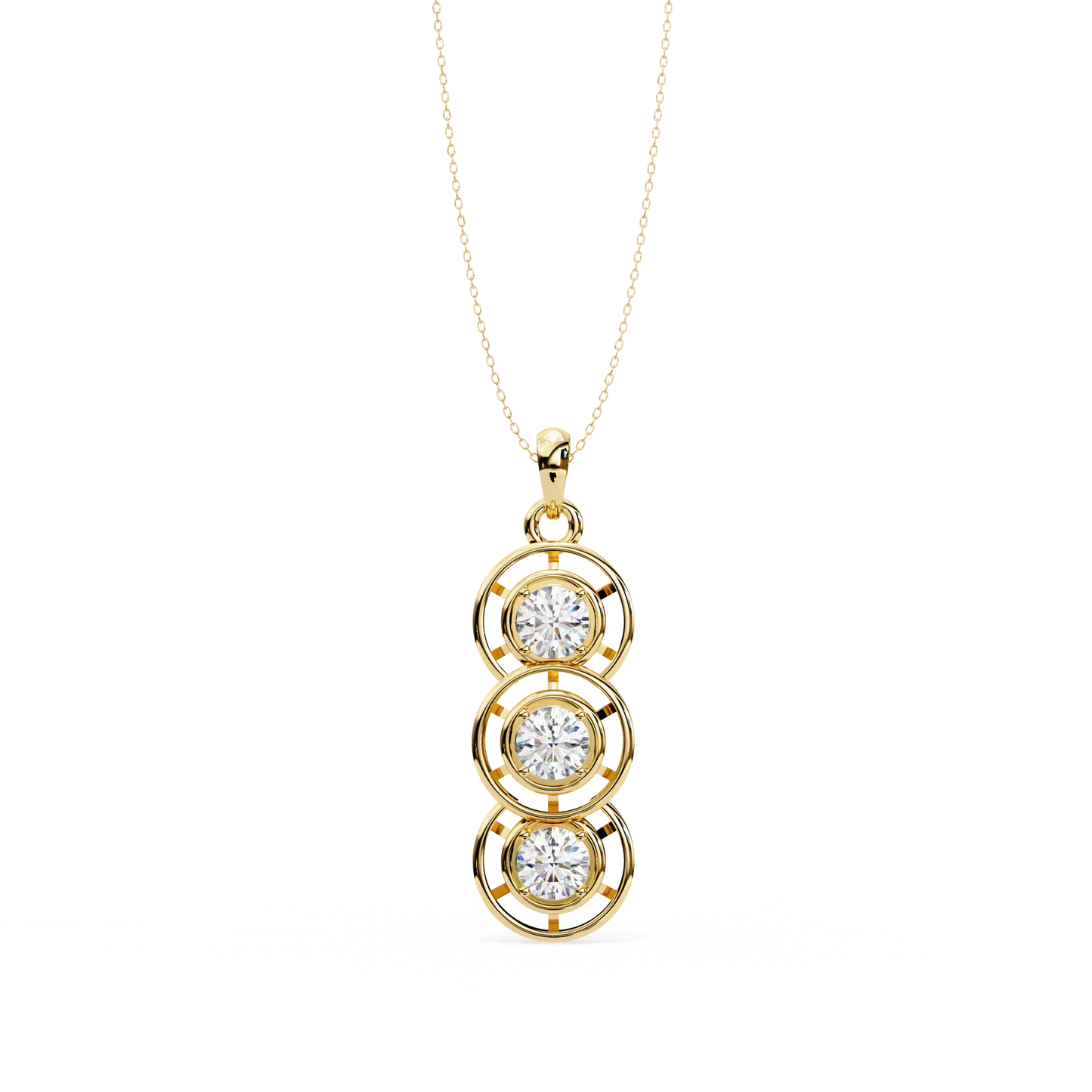 LGD Pendant Round Stone (1.23ct) In 14K Gold Without Chain