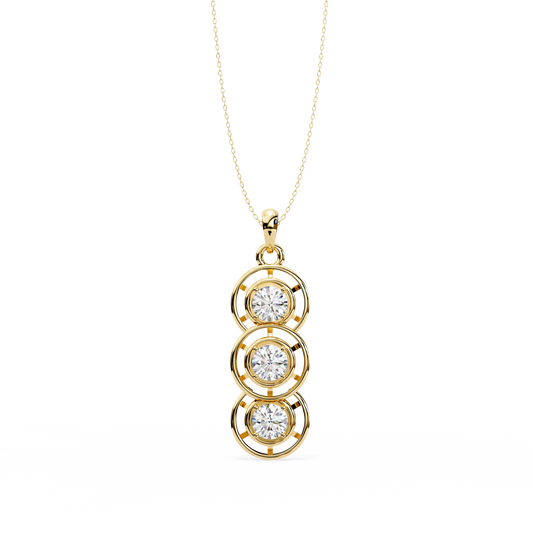 LGD Pendant Round Stone (1.23ct) In 14K Gold Without Chain