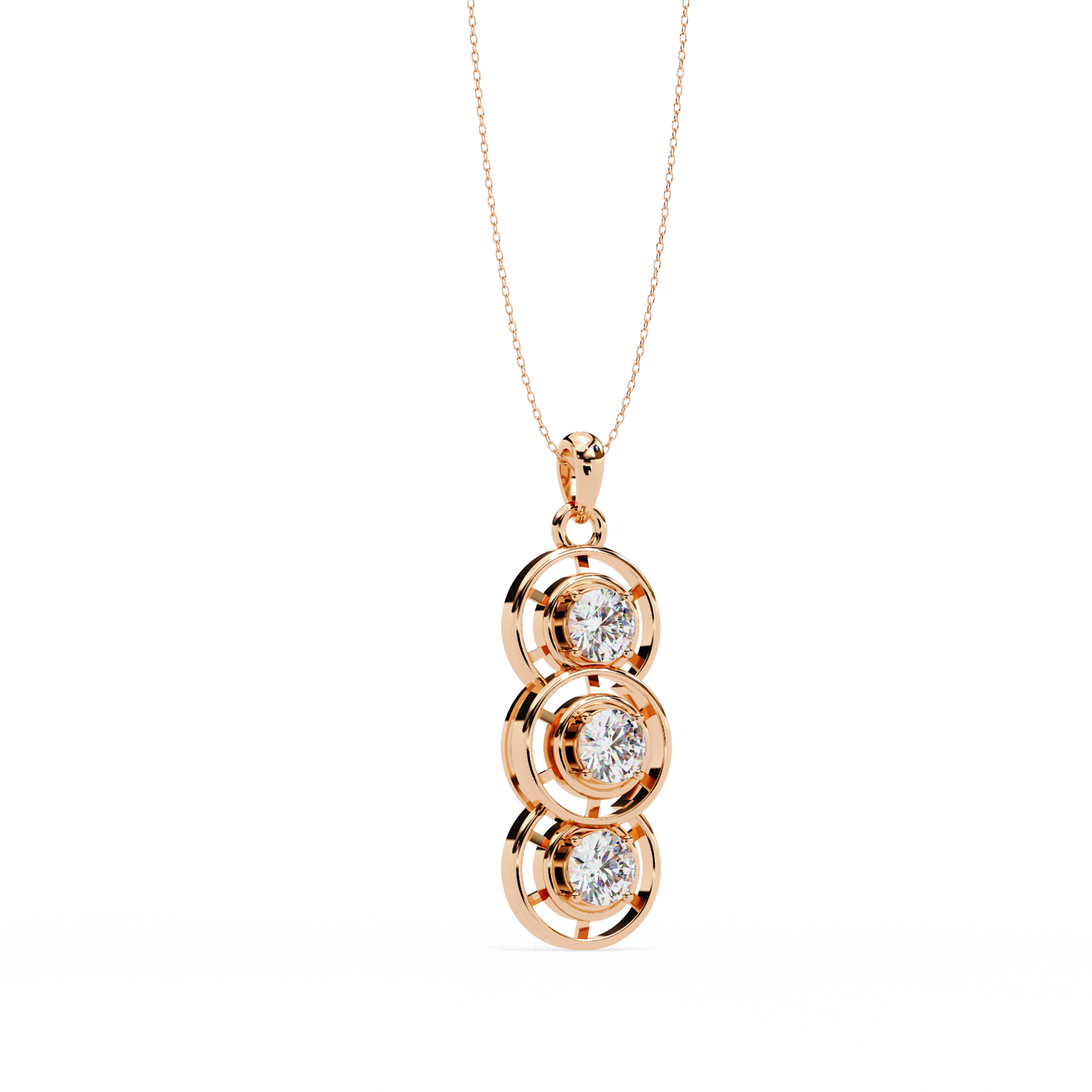 LGD Pendant Round Stone (1.23ct) In 14K Gold Without Chain