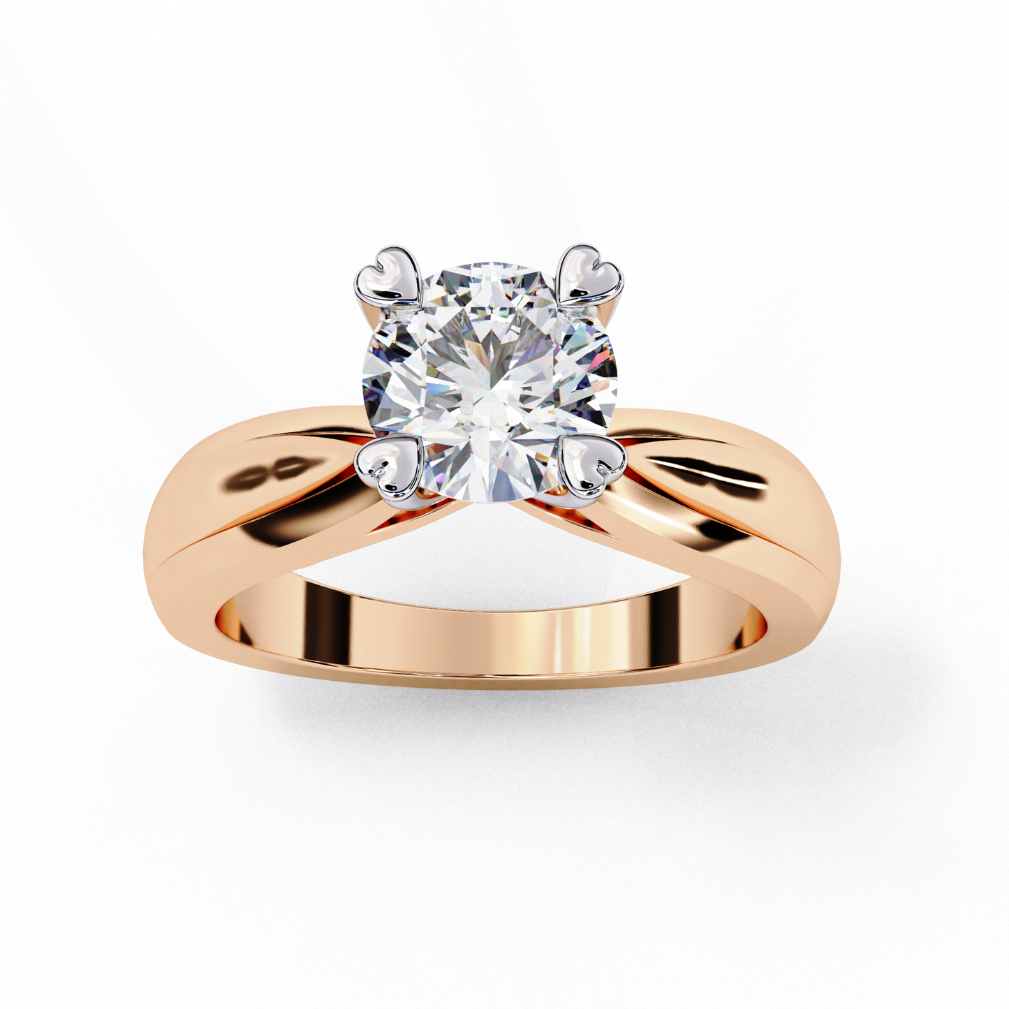 LGD Solitaire Ring Round Stone (1.29ct) In 14K Gold #LGD-RD-CD048