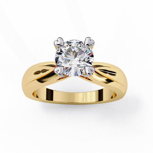 Lab Grown Diamond Solitaire Ring Round Stone (1.29ct) In 14K Gold