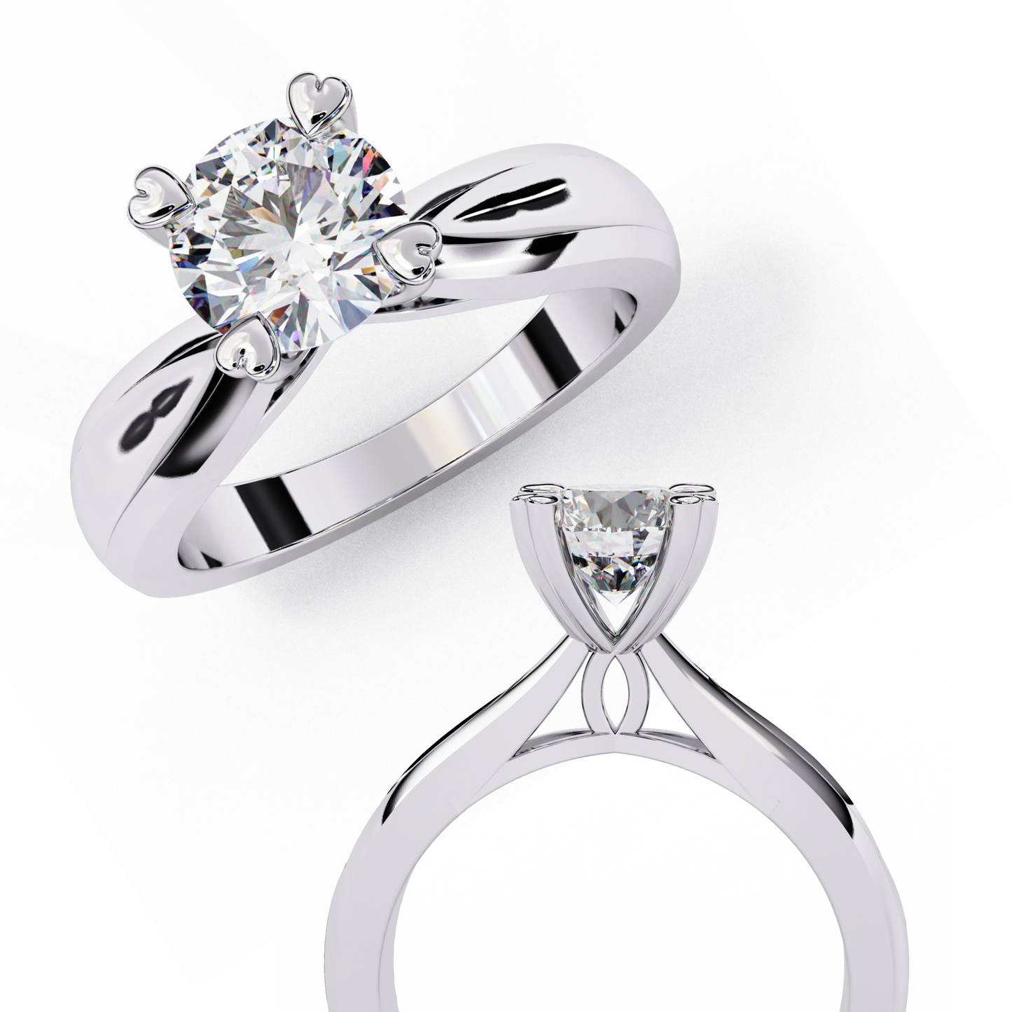 LGD Solitaire Ring Round Stone (1.29ct) In 14K Gold #LGD-RD-CD048