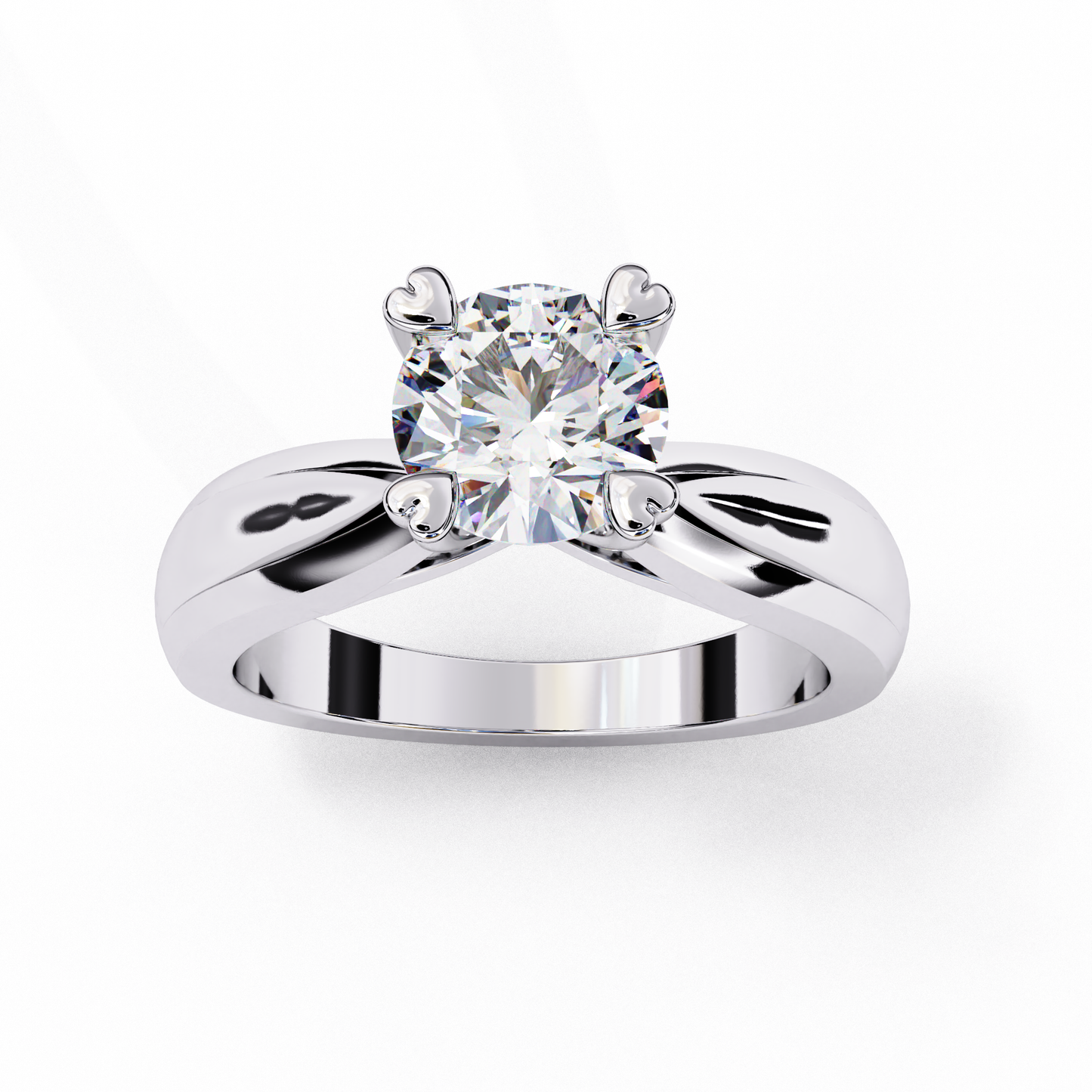 LGD Solitaire Ring Round Stone (1.29ct) In 14K Gold #LGD-RD-CD048
