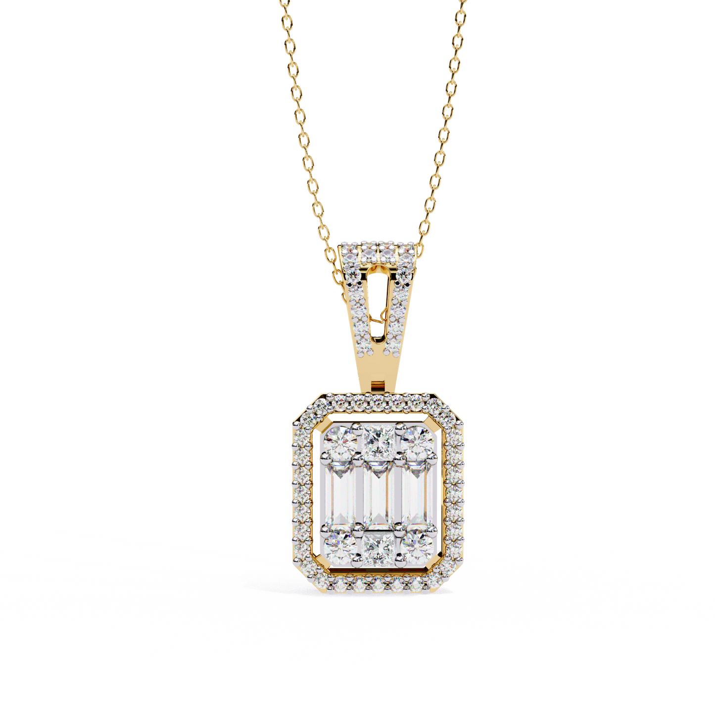 LGD  Pendant Round Stone (0.71ct ) In 14K Gold Without Chain