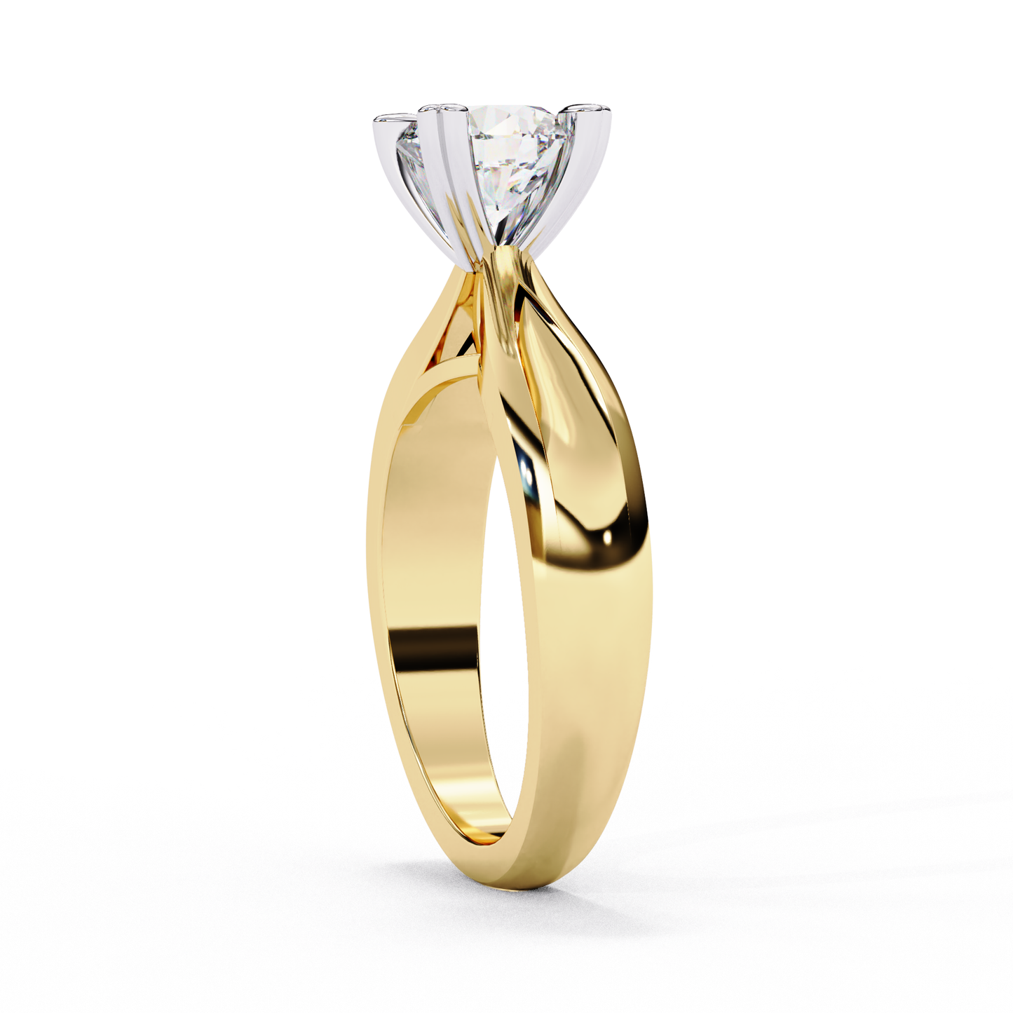 LGD Solitaire Ring Round Stone (1.29ct) In 14K Gold #LGD-RD-CD048