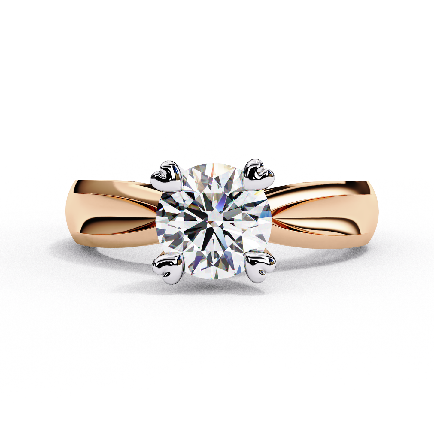 LGD Solitaire Ring Round Stone (1.29ct) In 14K Gold #LGD-RD-CD048
