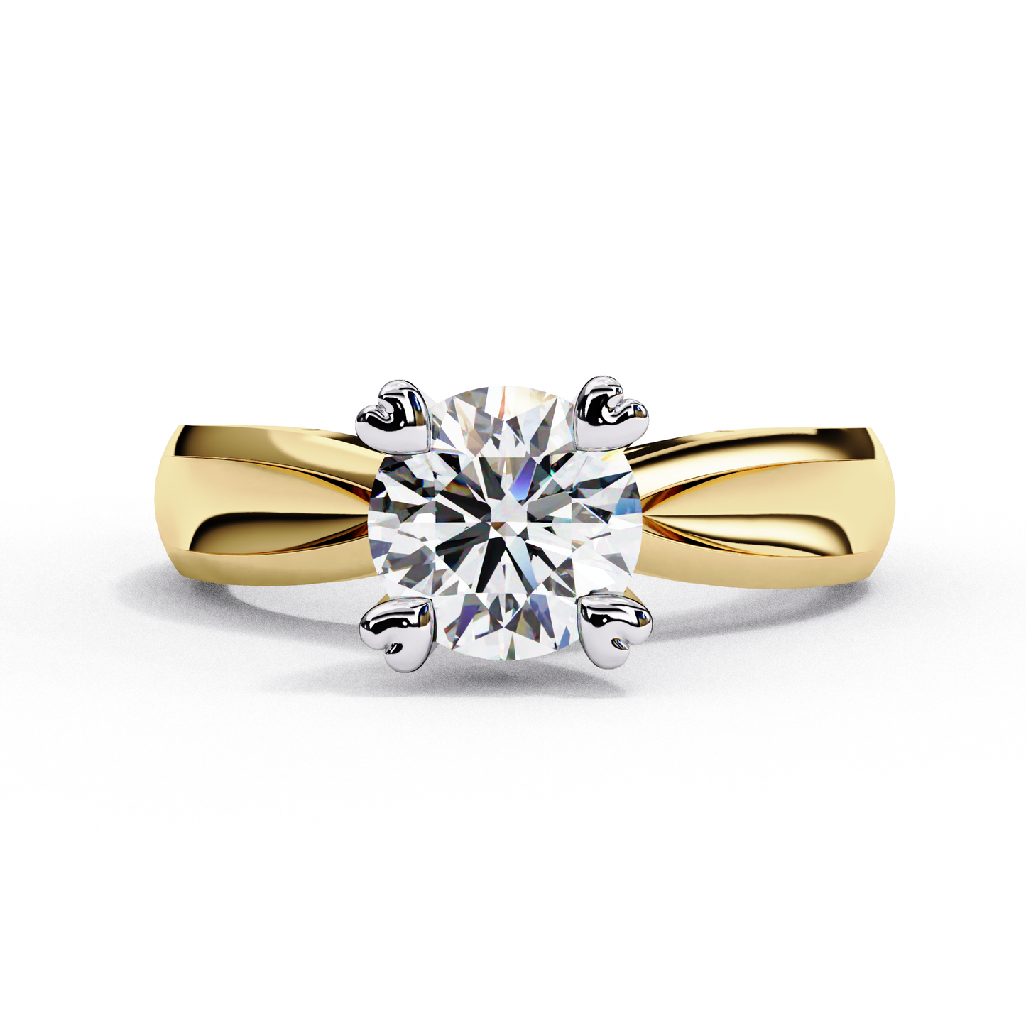 LGD Solitaire Ring Round Stone (1.29ct) In 14K Gold #LGD-RD-CD048