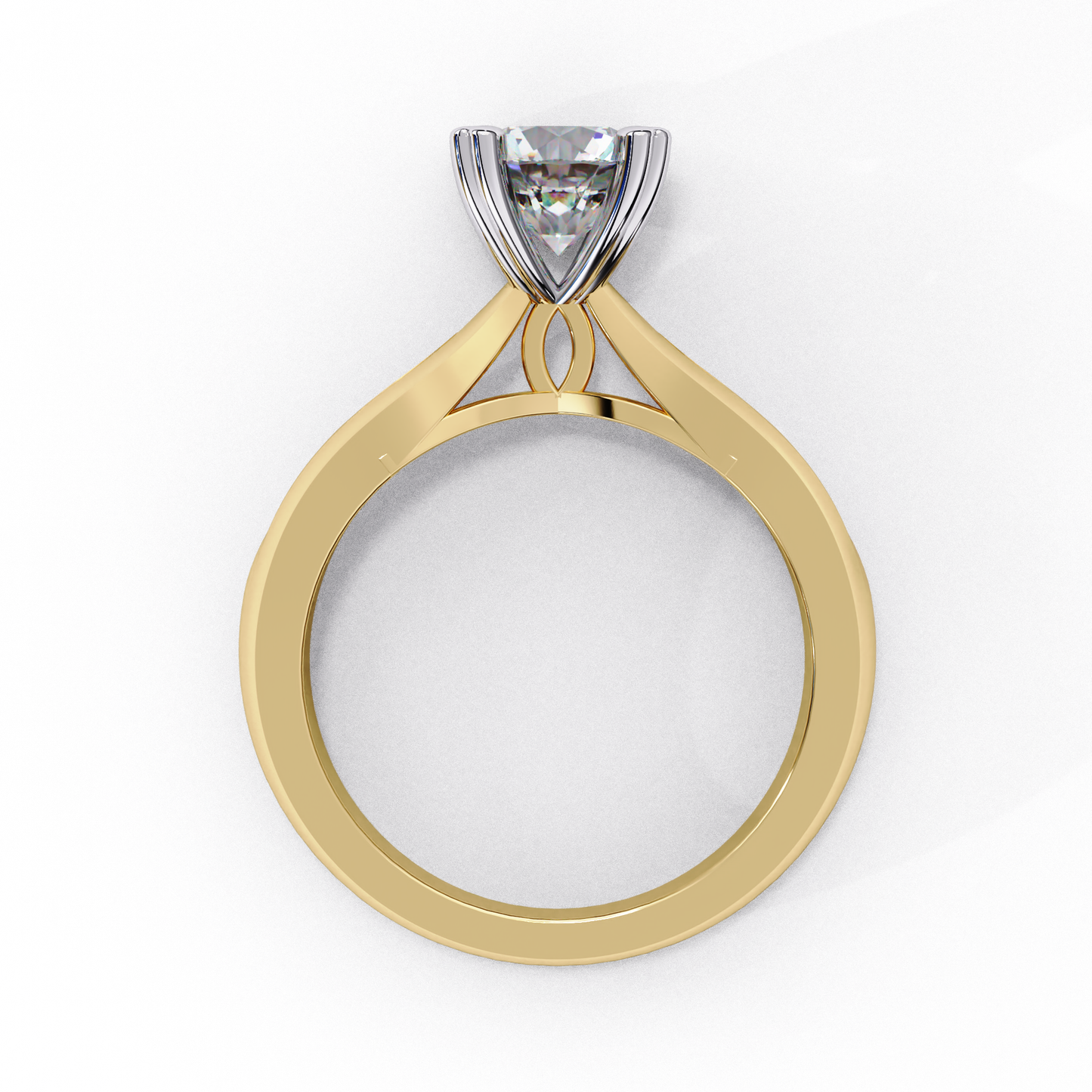 LGD Solitaire Ring Round Stone (1.29ct) In 14K Gold #LGD-RD-CD048