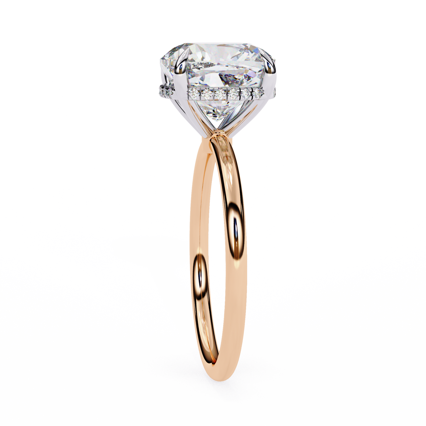 LGD Solitaire Ring Cushion (2.82ct) In 14K Gold