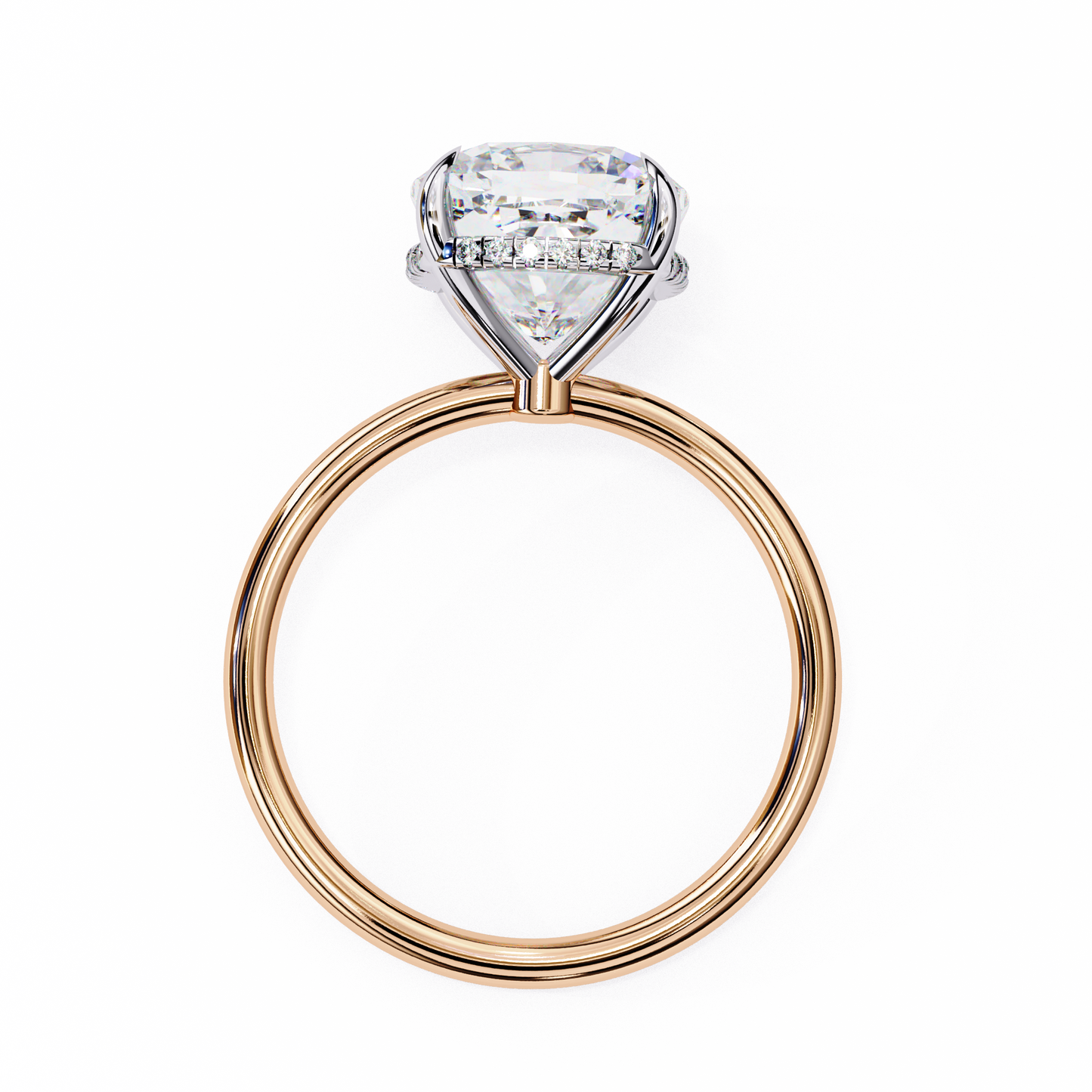 LGD Solitaire Ring Cushion (2.82ct) In 14K Gold