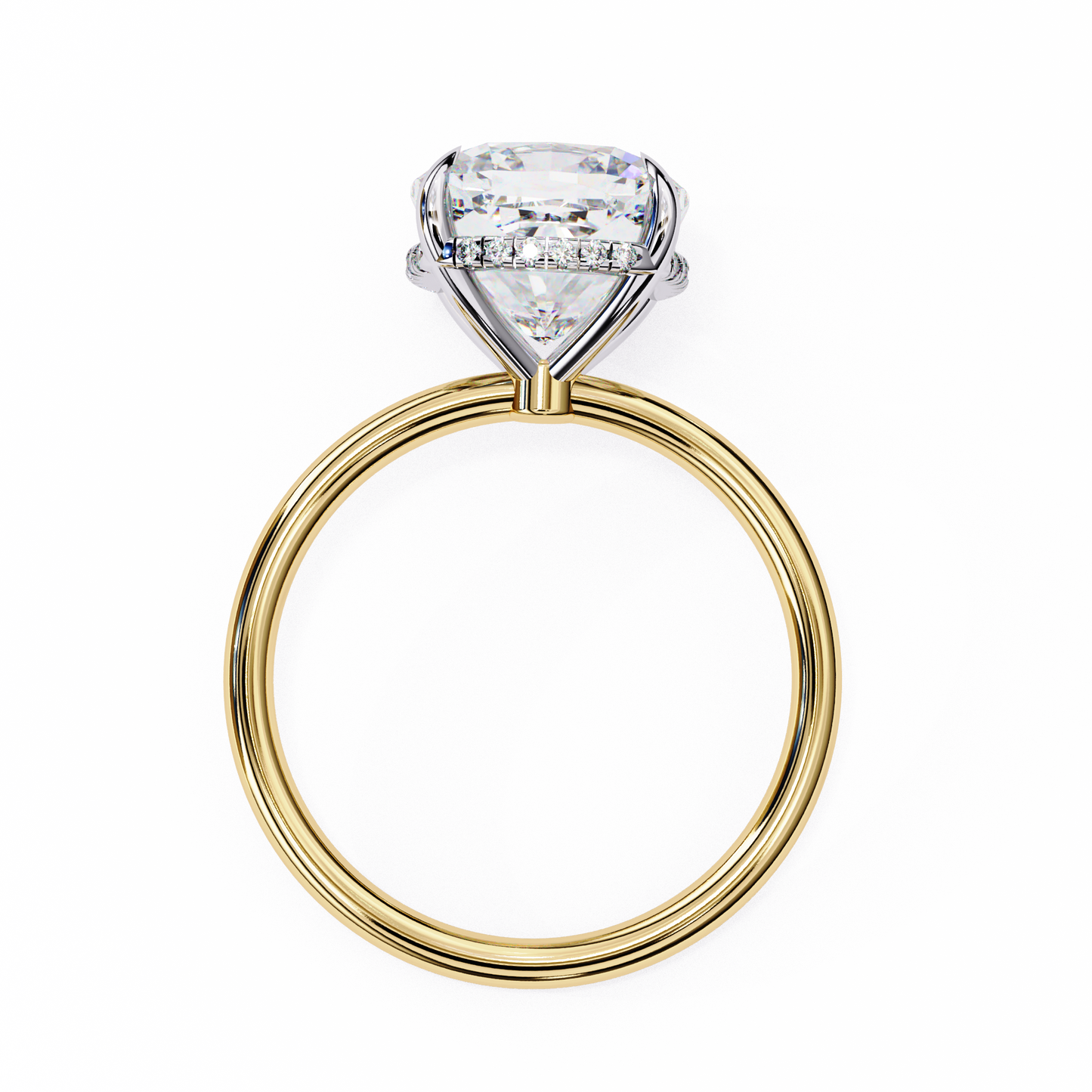 LGD Solitaire Ring Cushion (2.82ct) In 14K Gold