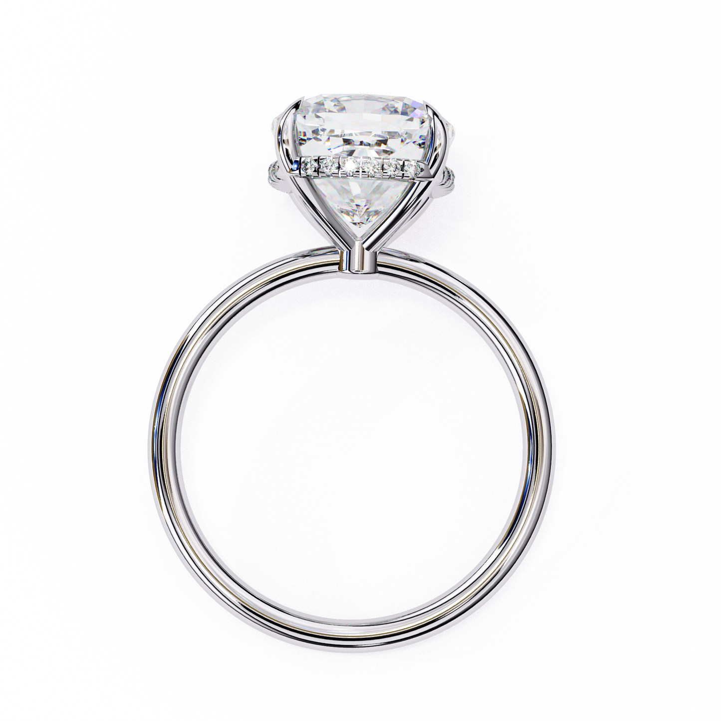 LGD Solitaire Ring Cushion (2.82ct) In 14K Gold